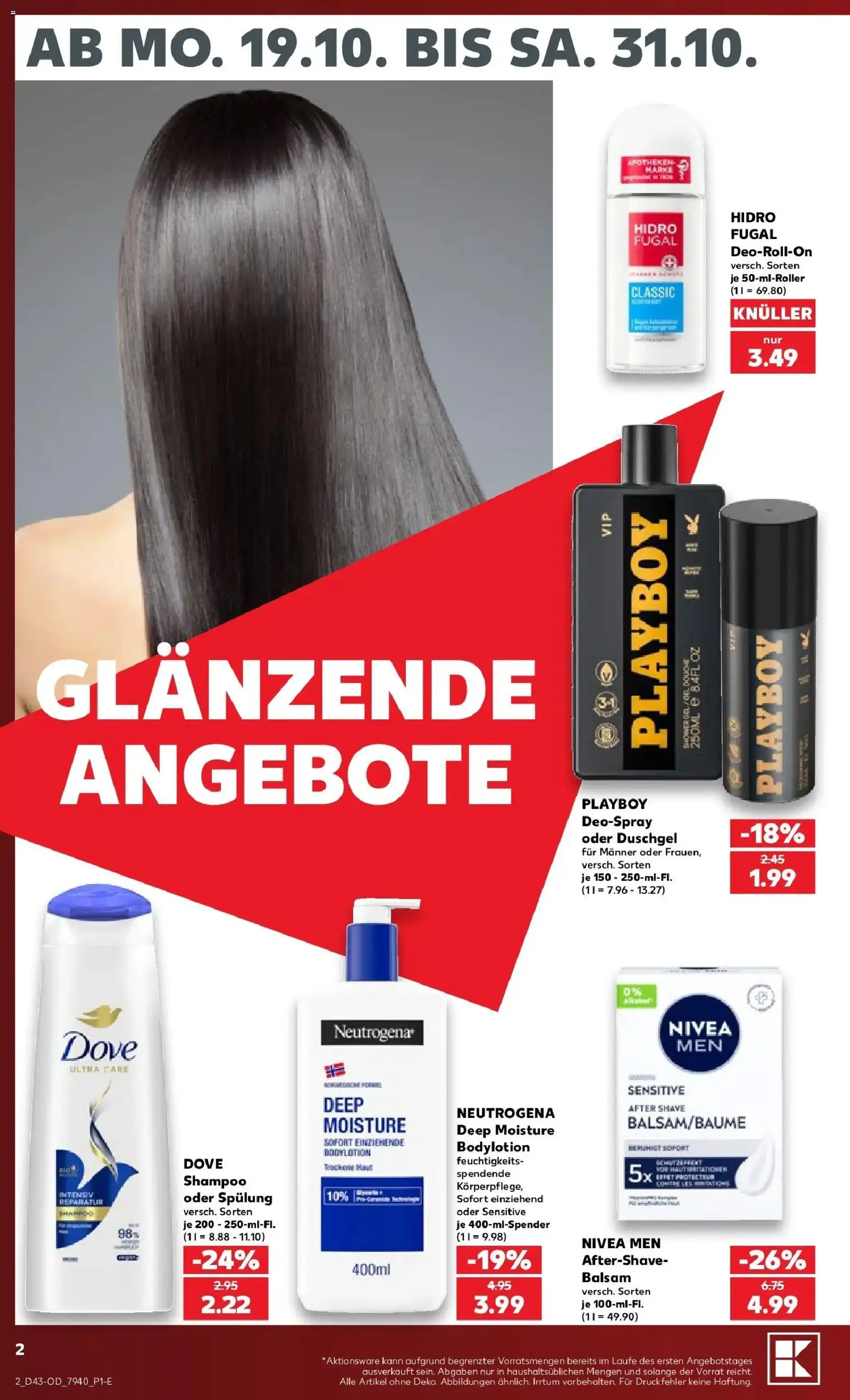 Prospekt Kaufland ab 19.10.2026 » Angebote Online zum Blättern | Seite: 70 | Produkte: Shampoo, Spülung, Duschgel, Deospray