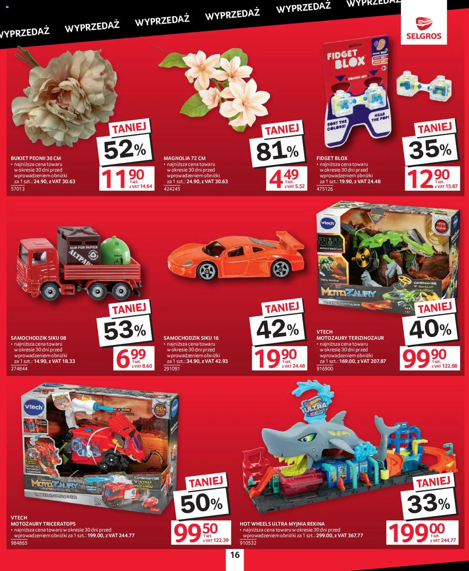 Selgros cash&carry gazetka - Totalna Wyprzedaż od 27.08.2026 | Strona: 16 | Produkty: Hot wheels, Tran