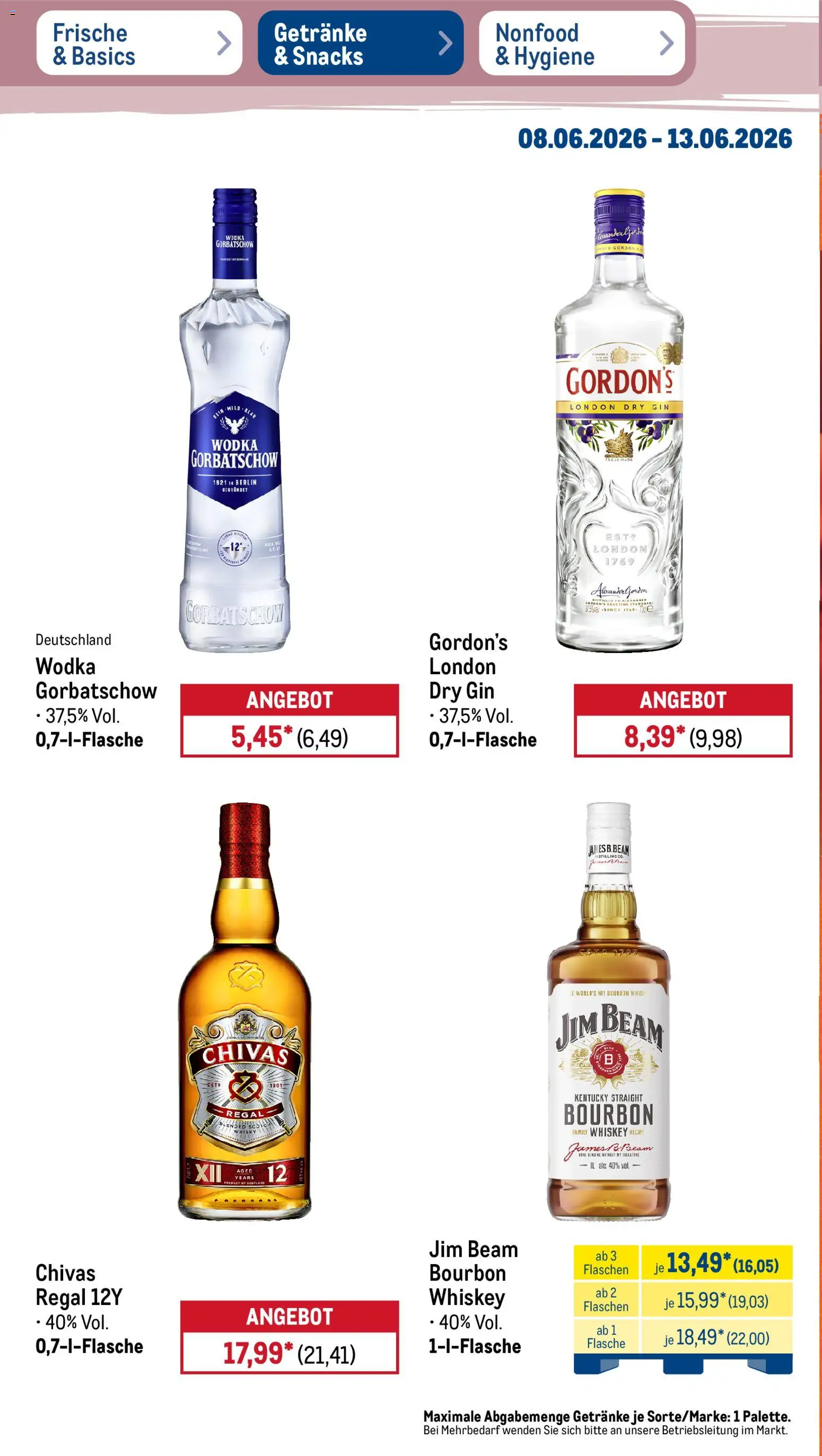 Metro Prospekt – gültig ab 08.06.2026 | Seite: 32 | Produkte: Whisky, Jim beam, Regal, Gin