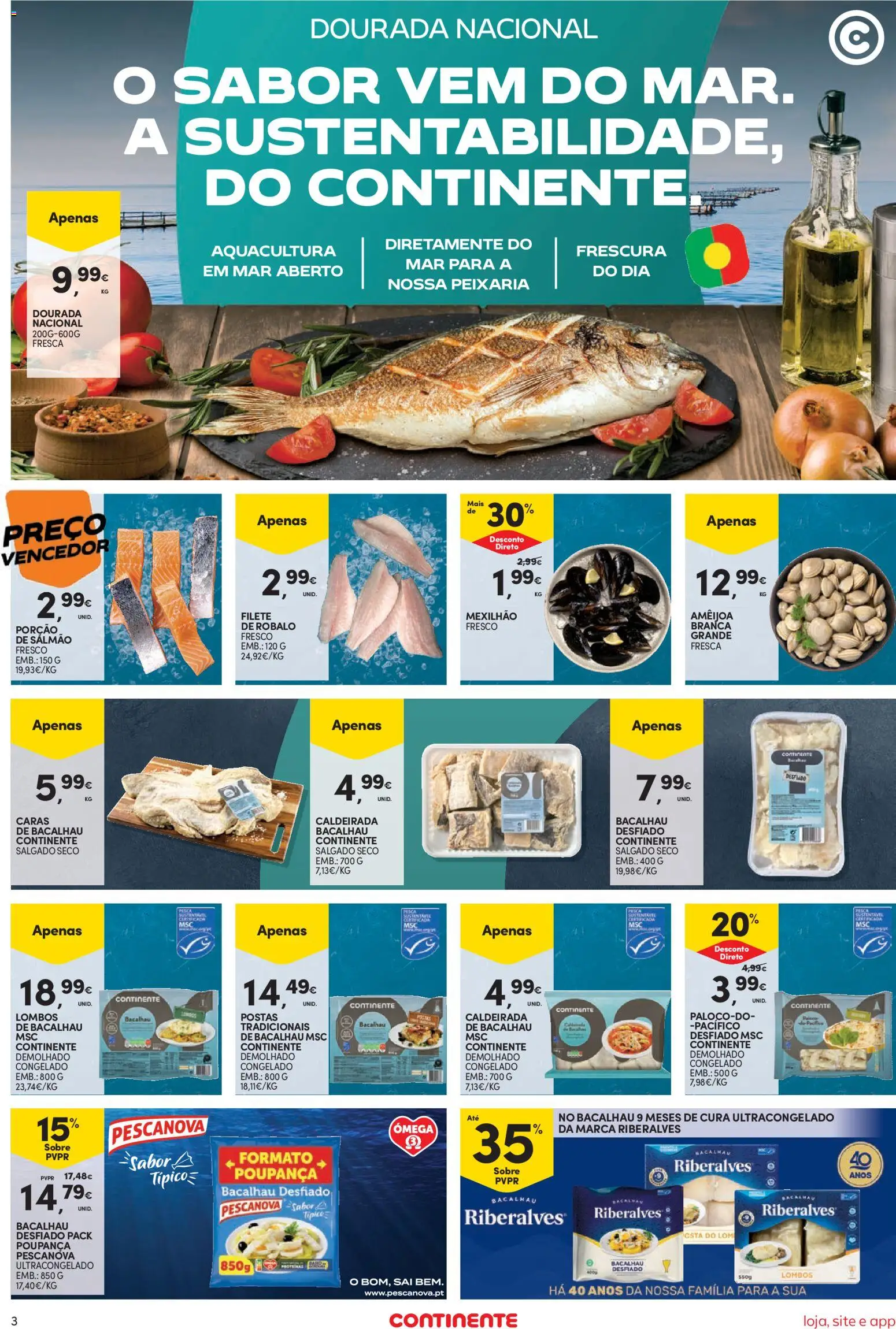 Continente Semanal Continente Bom Dia │ válido de 07/07/2026 | Página: 5 | Produtos: Dourada, Bacalhau, Salmão