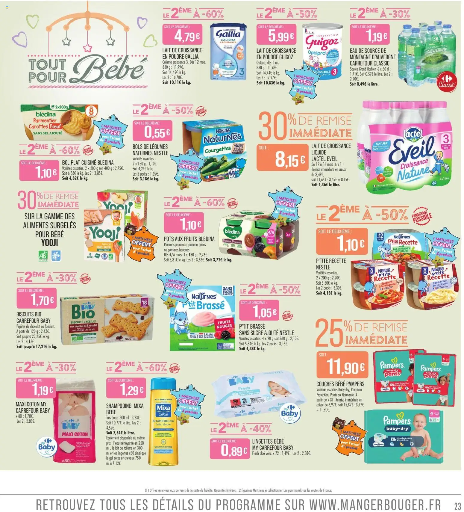 {H1} | Page: 23 | Produits: Lait de croissance, Pruneaux, Fruits, Biscuits