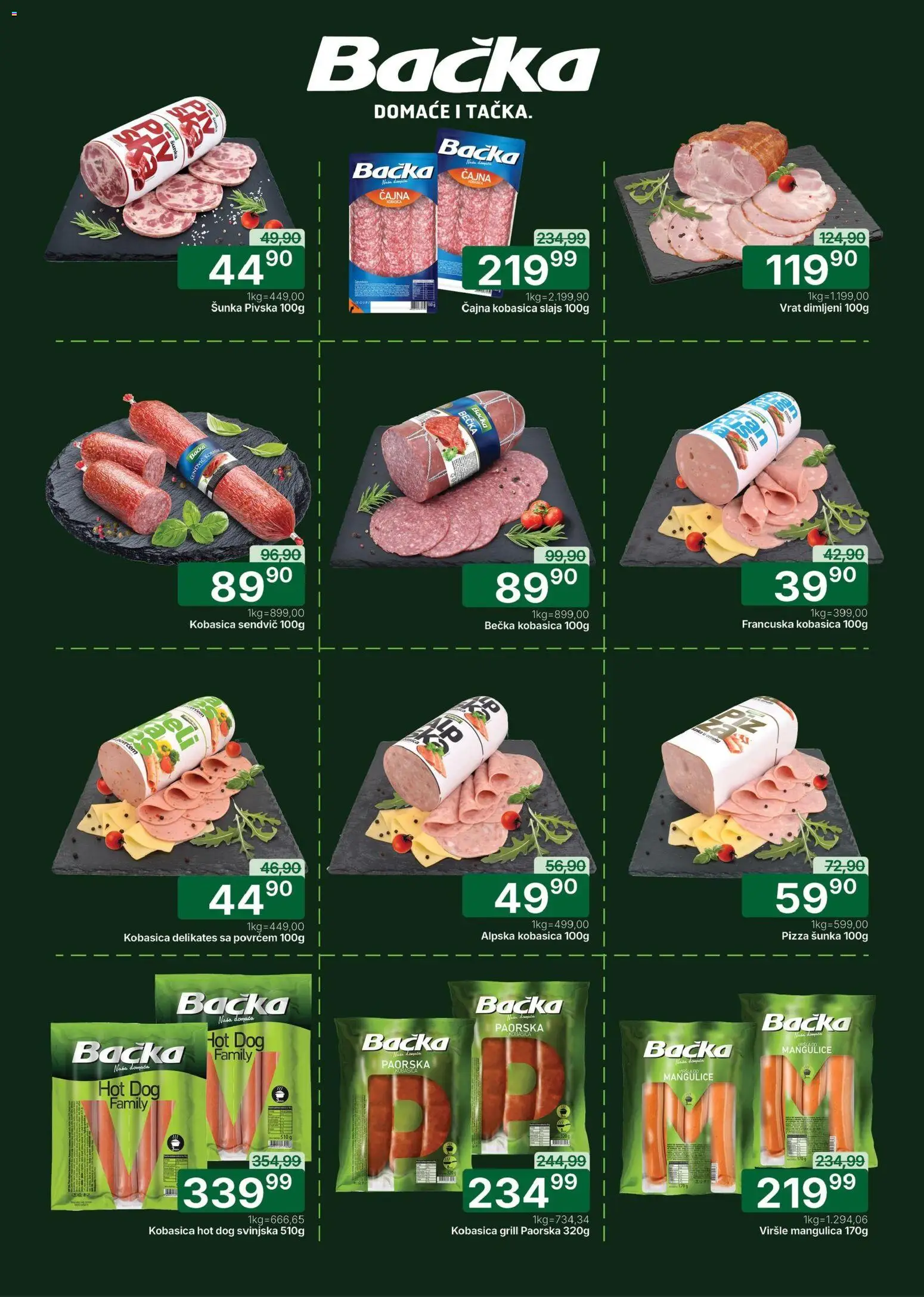 Univerexport katalog - važi od 13.04.2026 | Strana: 4 | Proizvode: Viršle, Hot dog, Šunka, Kobasica