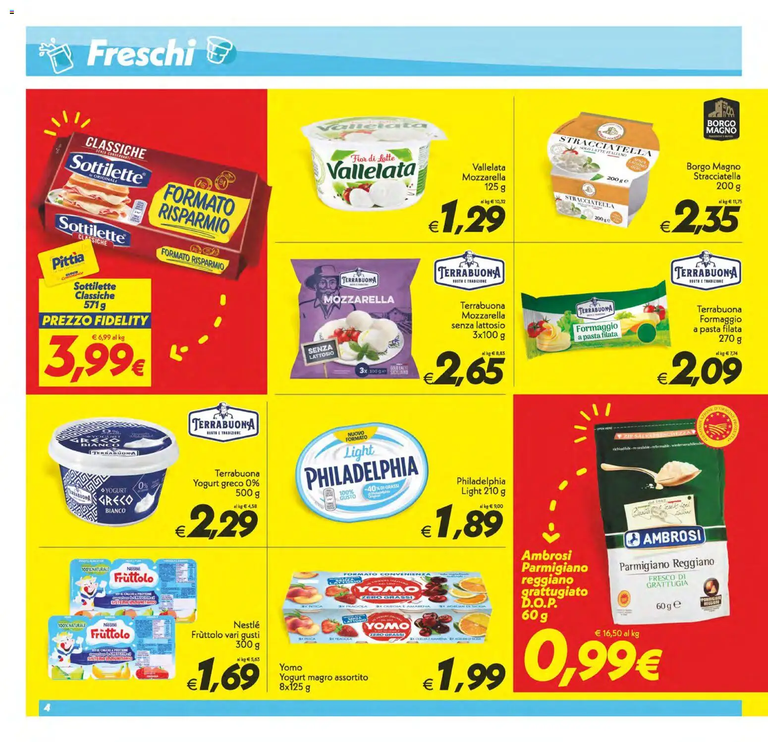 Volantino SuperConveniente del 01/09/2026 | Pagina: 4 | Prodotti: Grattugia, Yogurt, Mozzarella, Yogurt magro