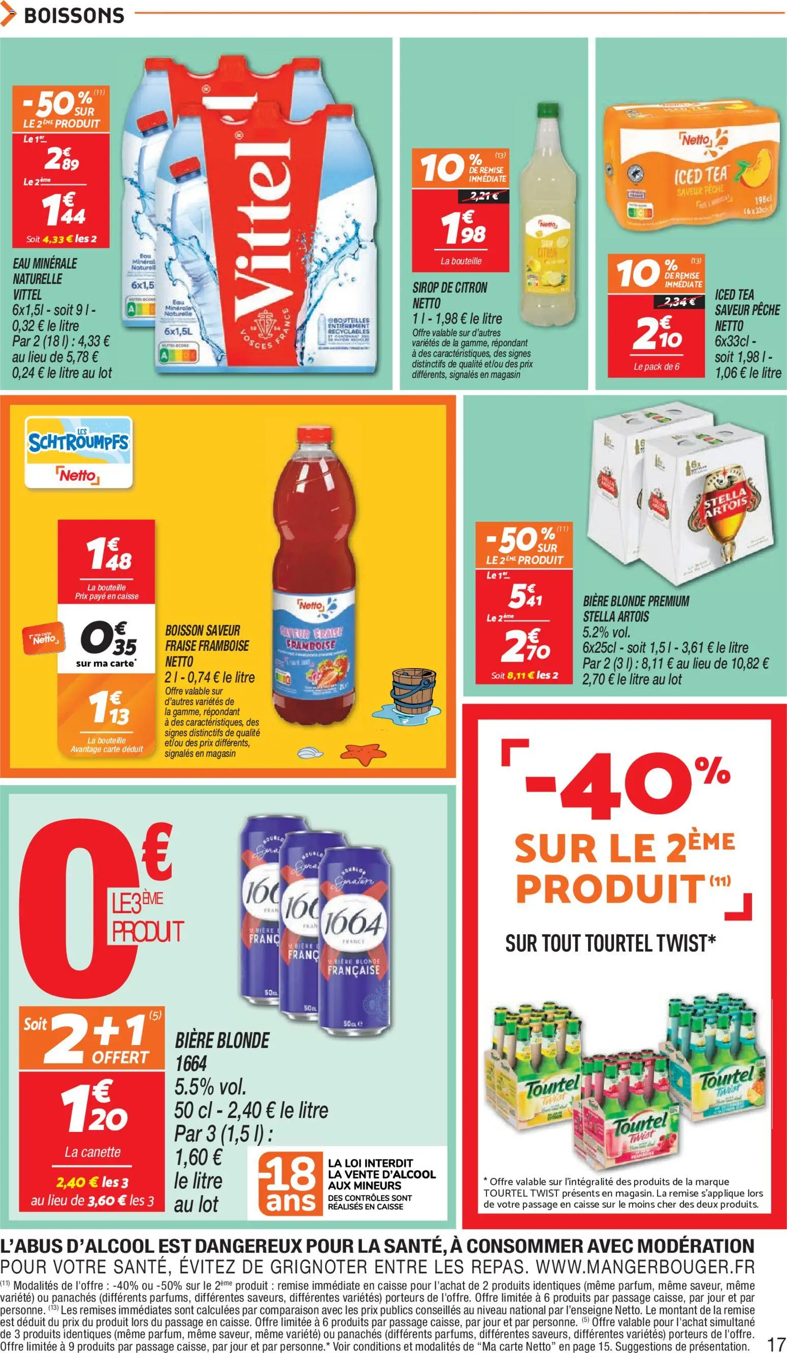 {H1} | Page: 17 | Produits: Citron, Bière blonde, Vittel, Bière