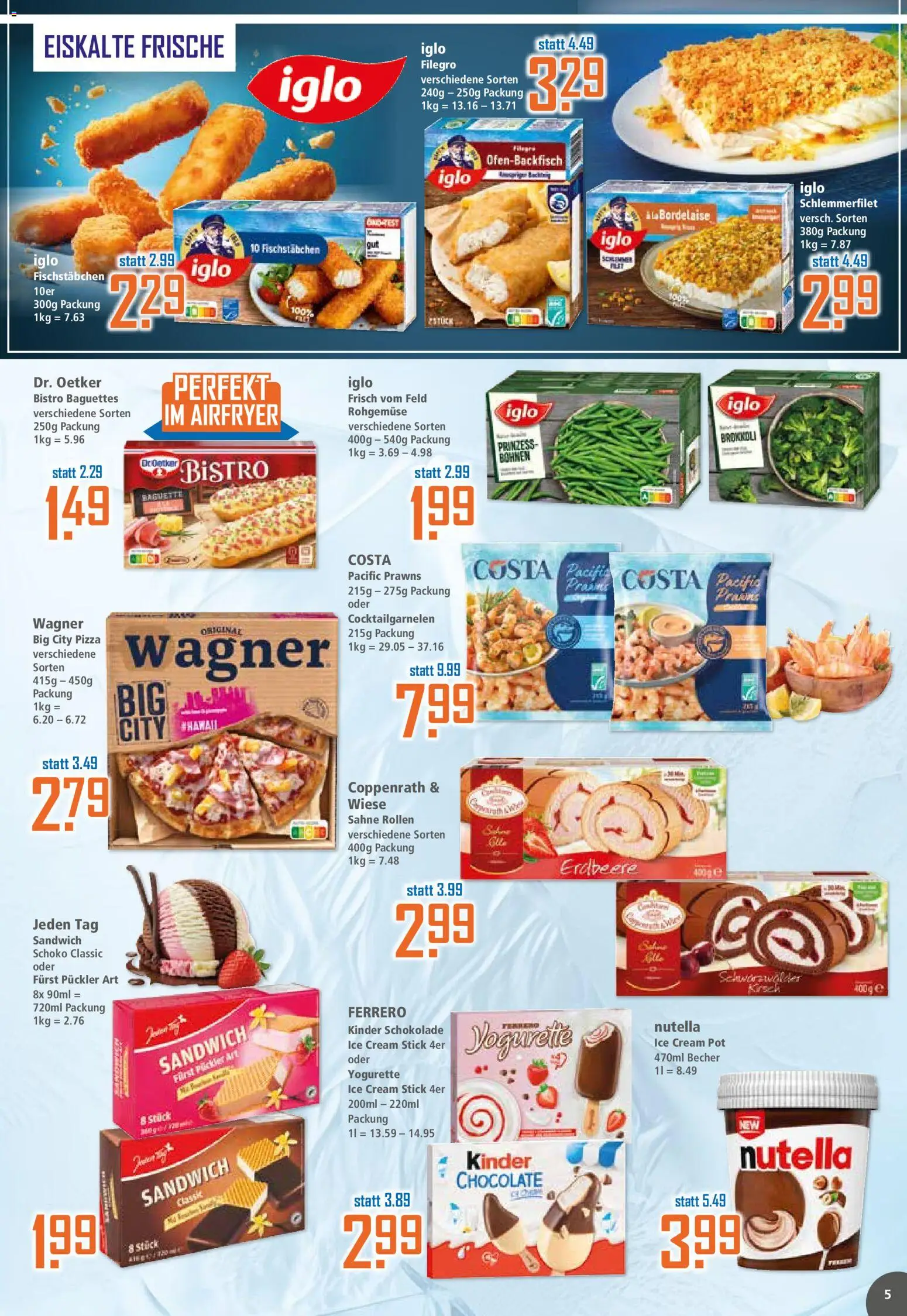 Klaas & Kock Prospekt – gültig ab 01.06.2026 | Seite: 5 | Produkte: Kinder schokolade, Iglo, Baguette, Fischstabchen