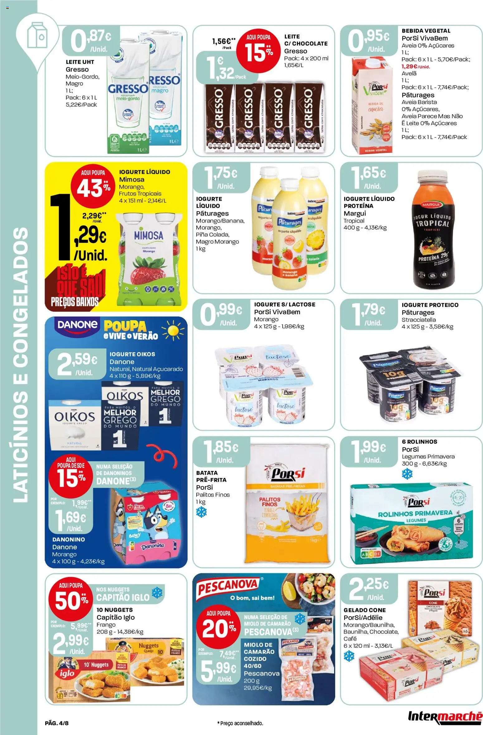 Intermarché Folheto Mini │ válido de 09/07/2026 | Página: 4 | Produtos: Chocolate, Iogurte liquido, Bebida, Nuggets