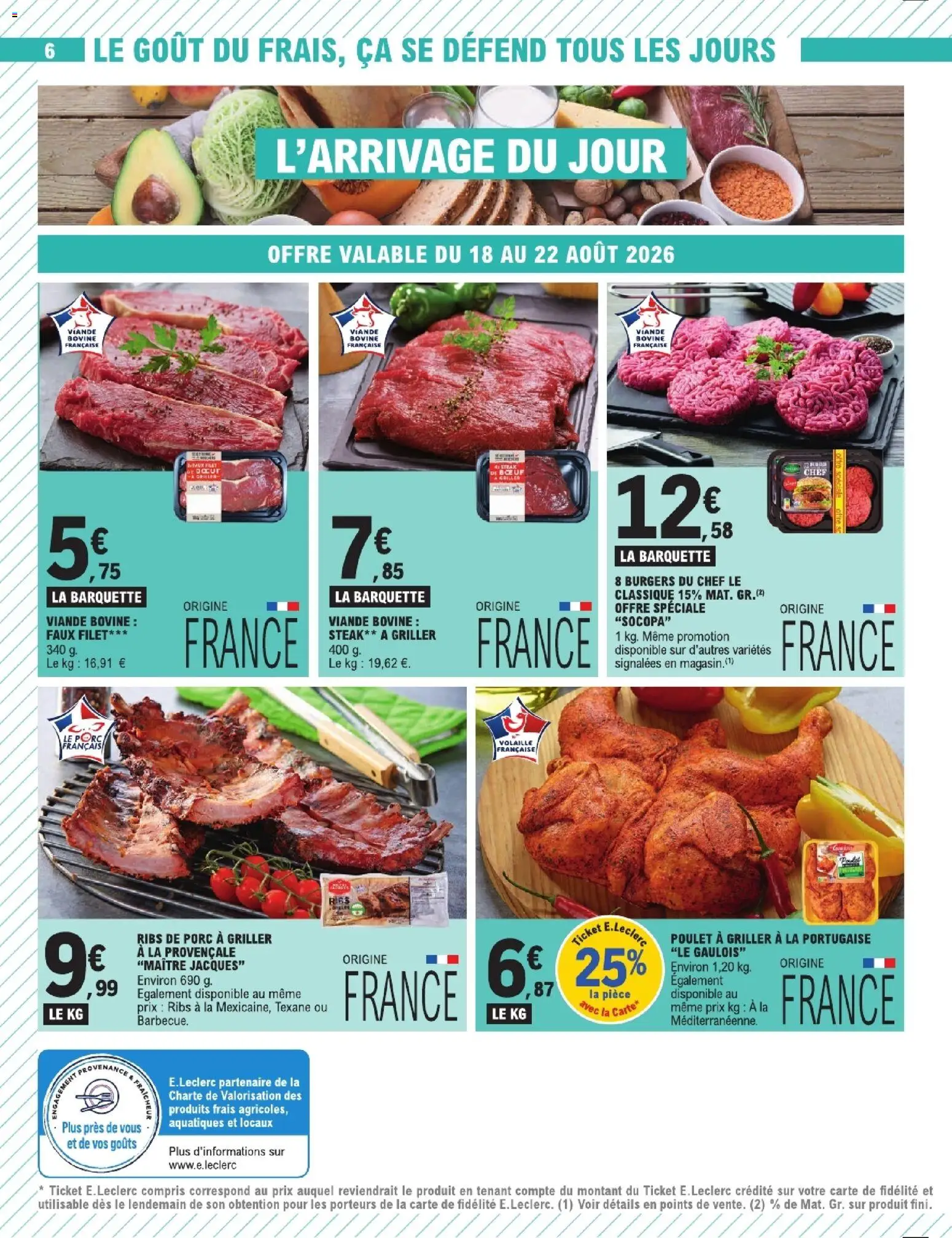 {H1} | Page: 6 | Produits: Faux filet, Ribs de porc, Volaille, Ribs