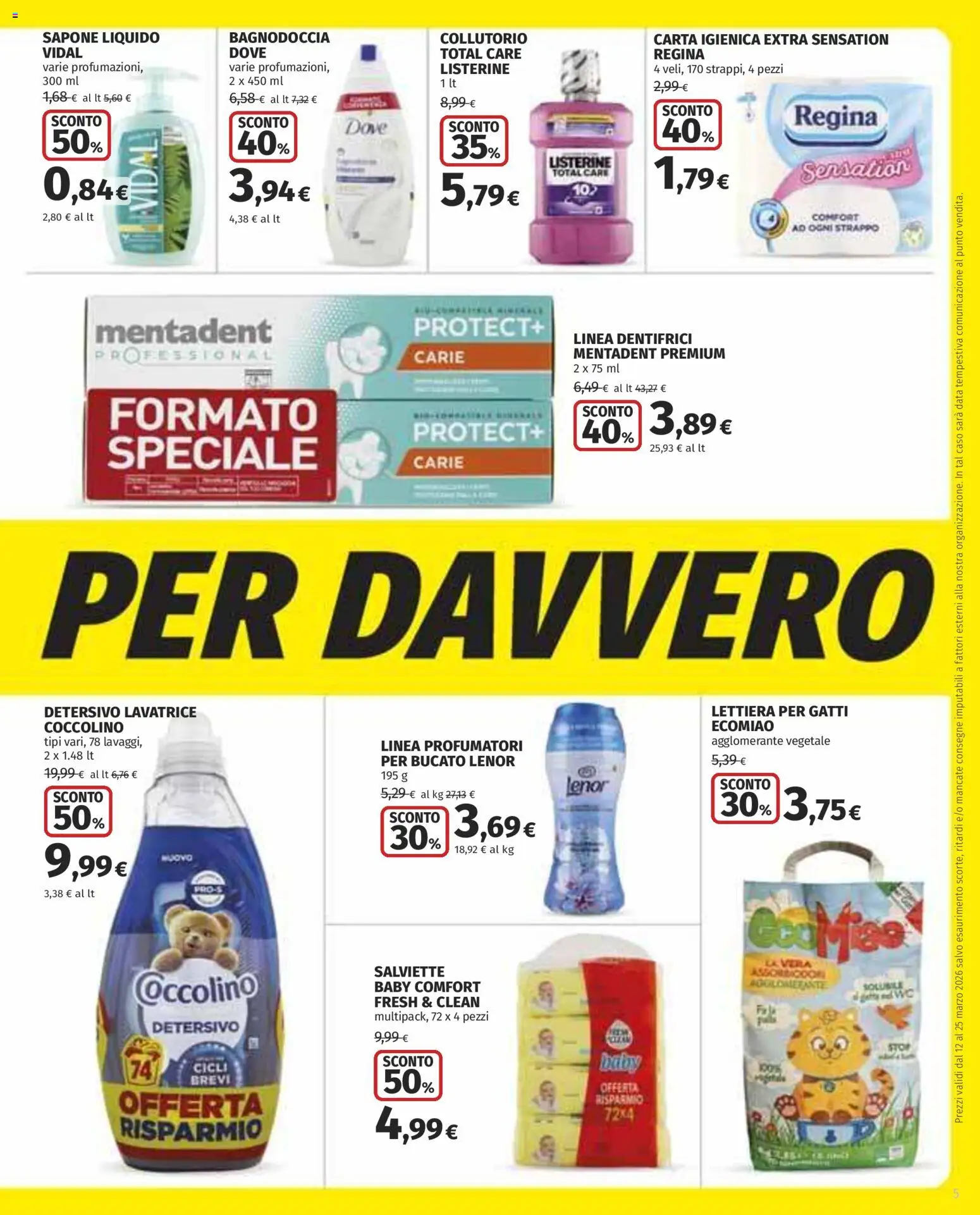 Volantino COOP del 12.03.2026 | Pagina: 5 | Prodotti: Sapone, Collutorio, Lavatrice, Data
