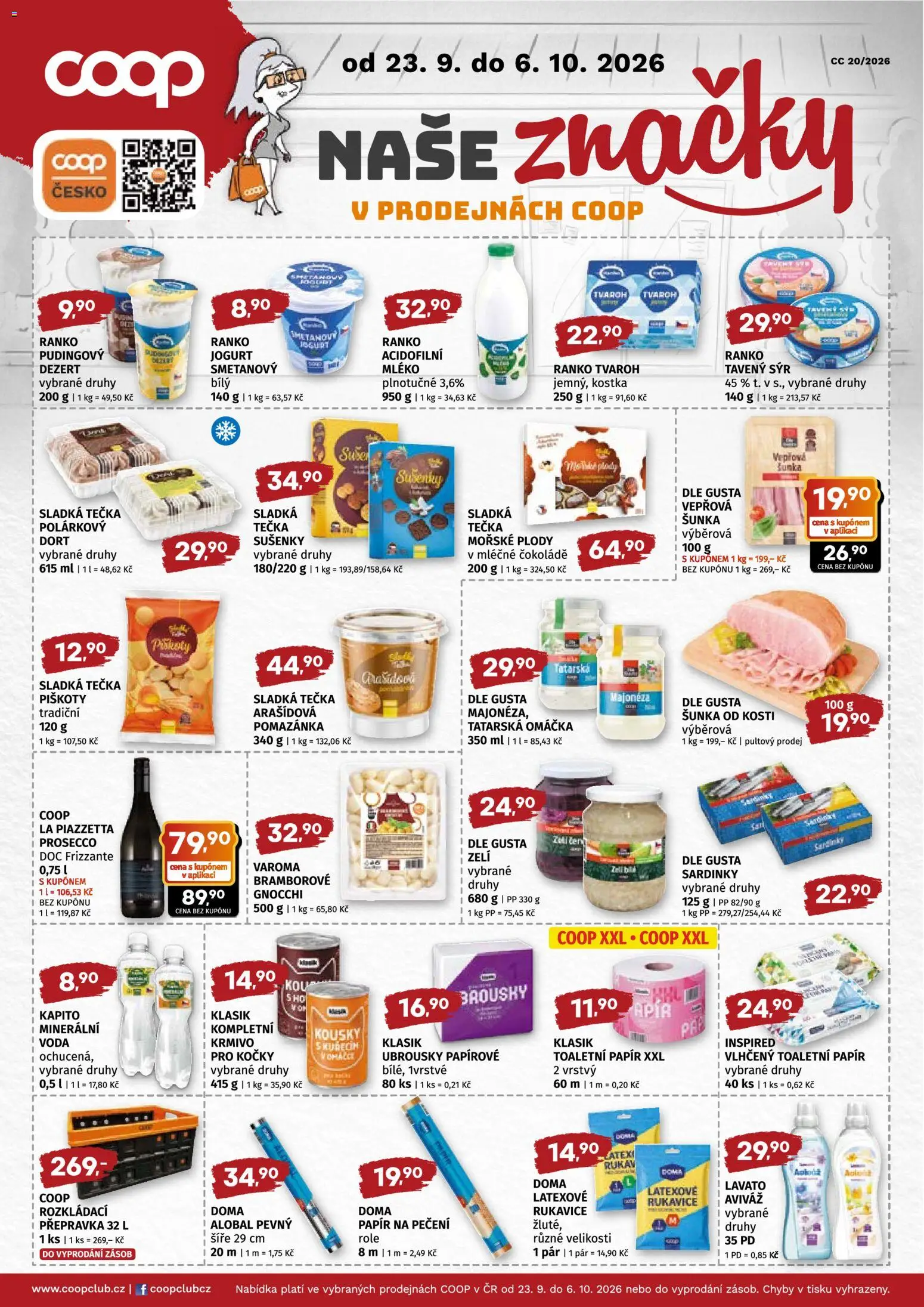 Coop leták - Středočeský region od 23.09.2026 | Strana: 4 | Produkty: Tavený sýr, Šunka od kosti, Šunka, Dezert