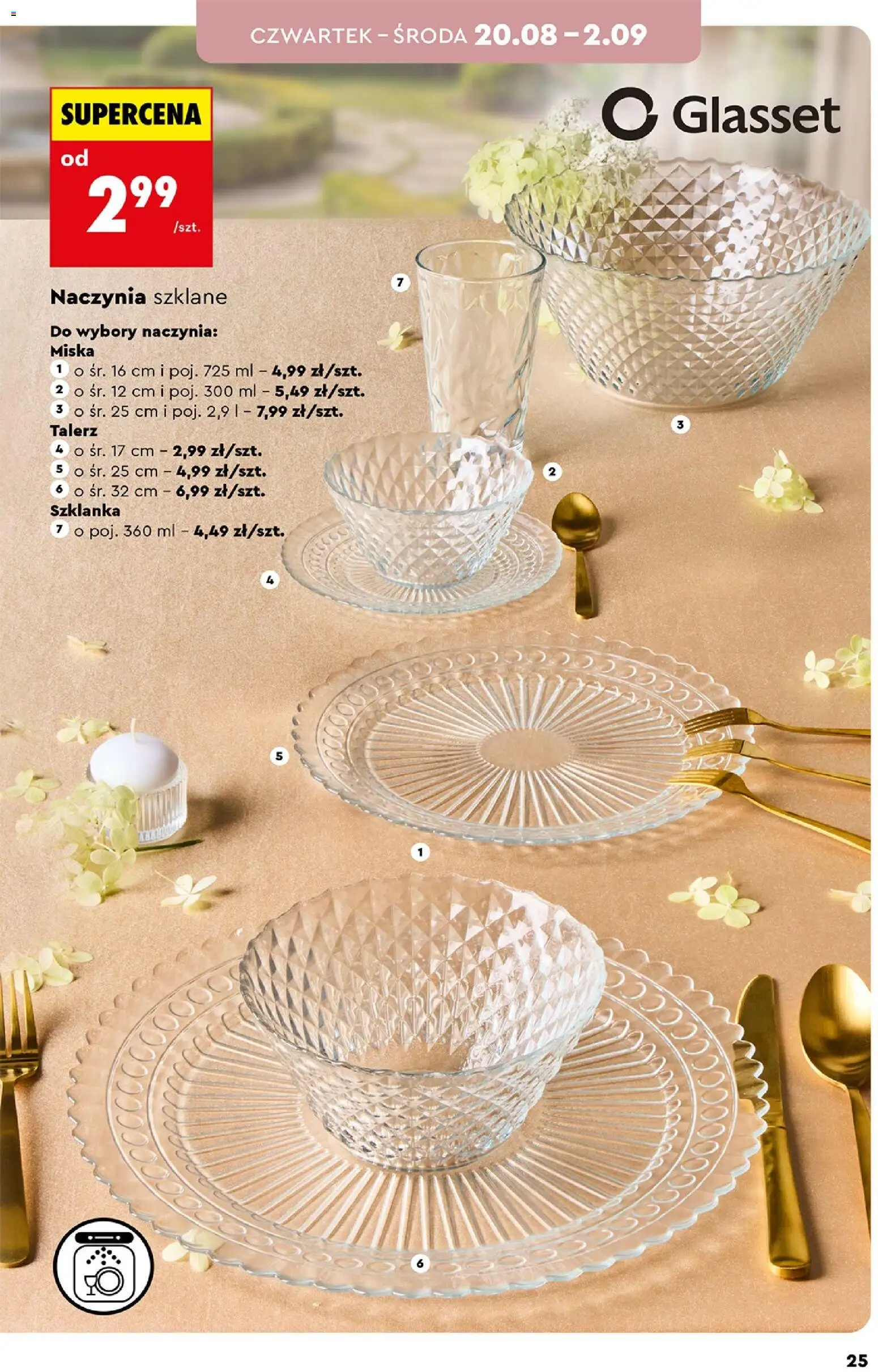 Biedronka gazetka - Hity i inspiracje od 17.08.2026 | Strona: 25 | Produkty: Szklanka, Naczynia