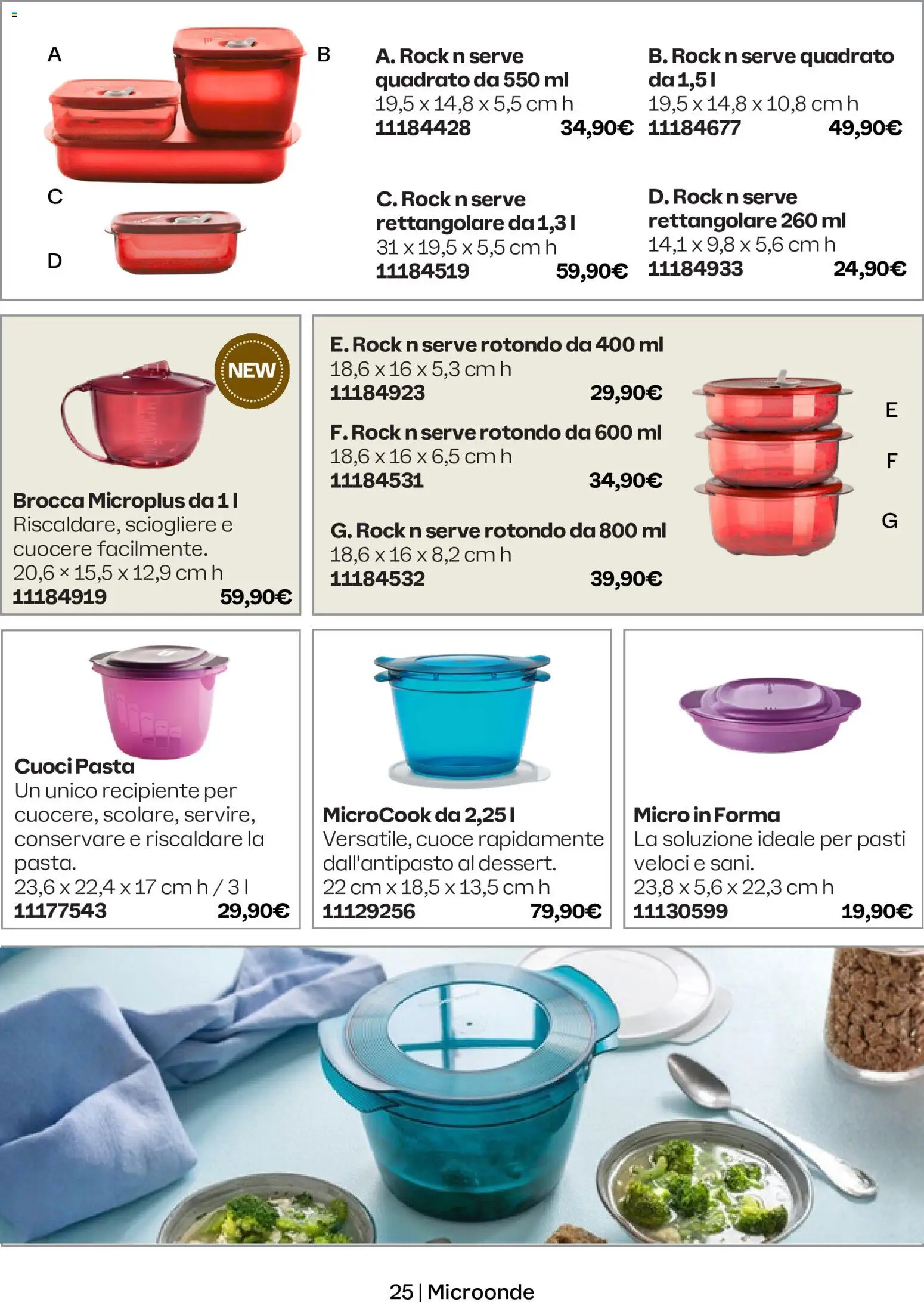 Volantino Tupperware del 01/10/2026 | Pagina: 25 | Prodotti: Microonde, Pasta