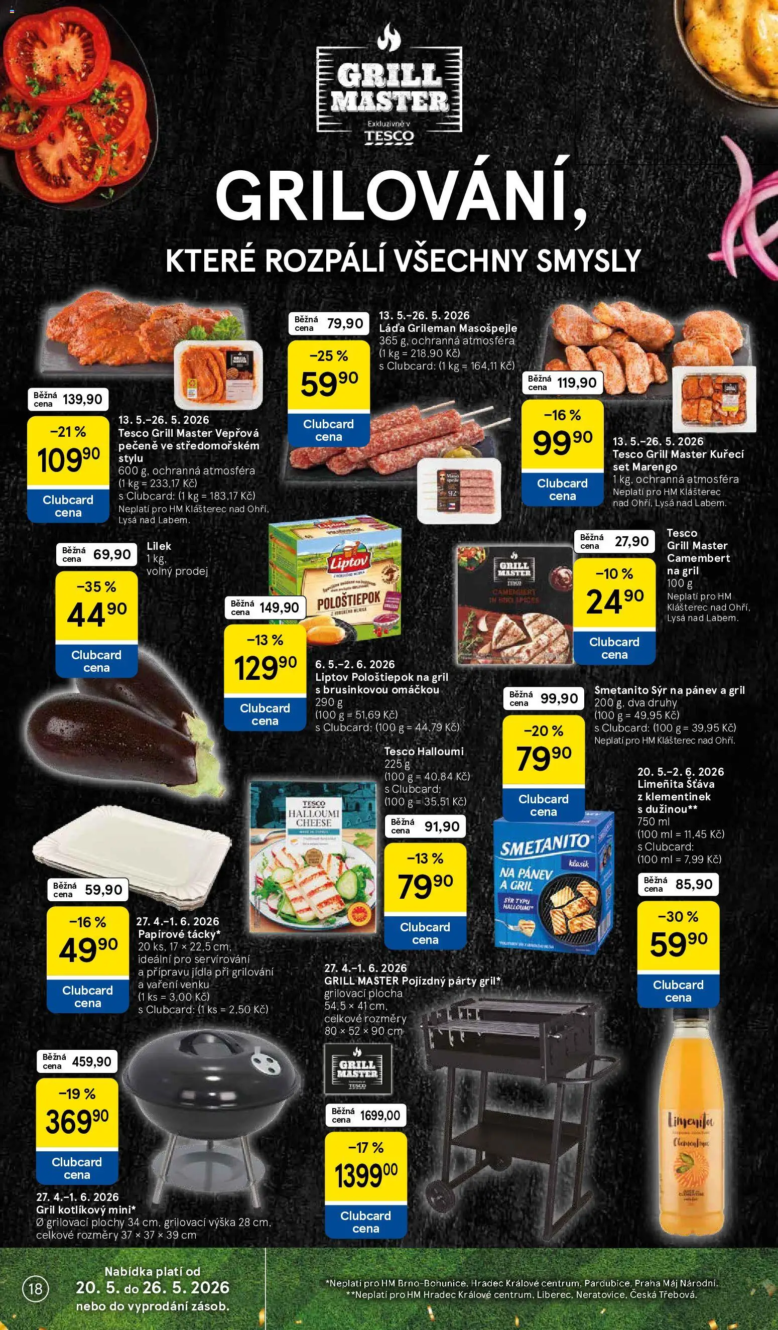 Tesco leták - Hypermarket od 20.05.2026 | Strana: 18 | Produkty: Grilování, Vepřová pečeně, Pánev, Sýr na pánev