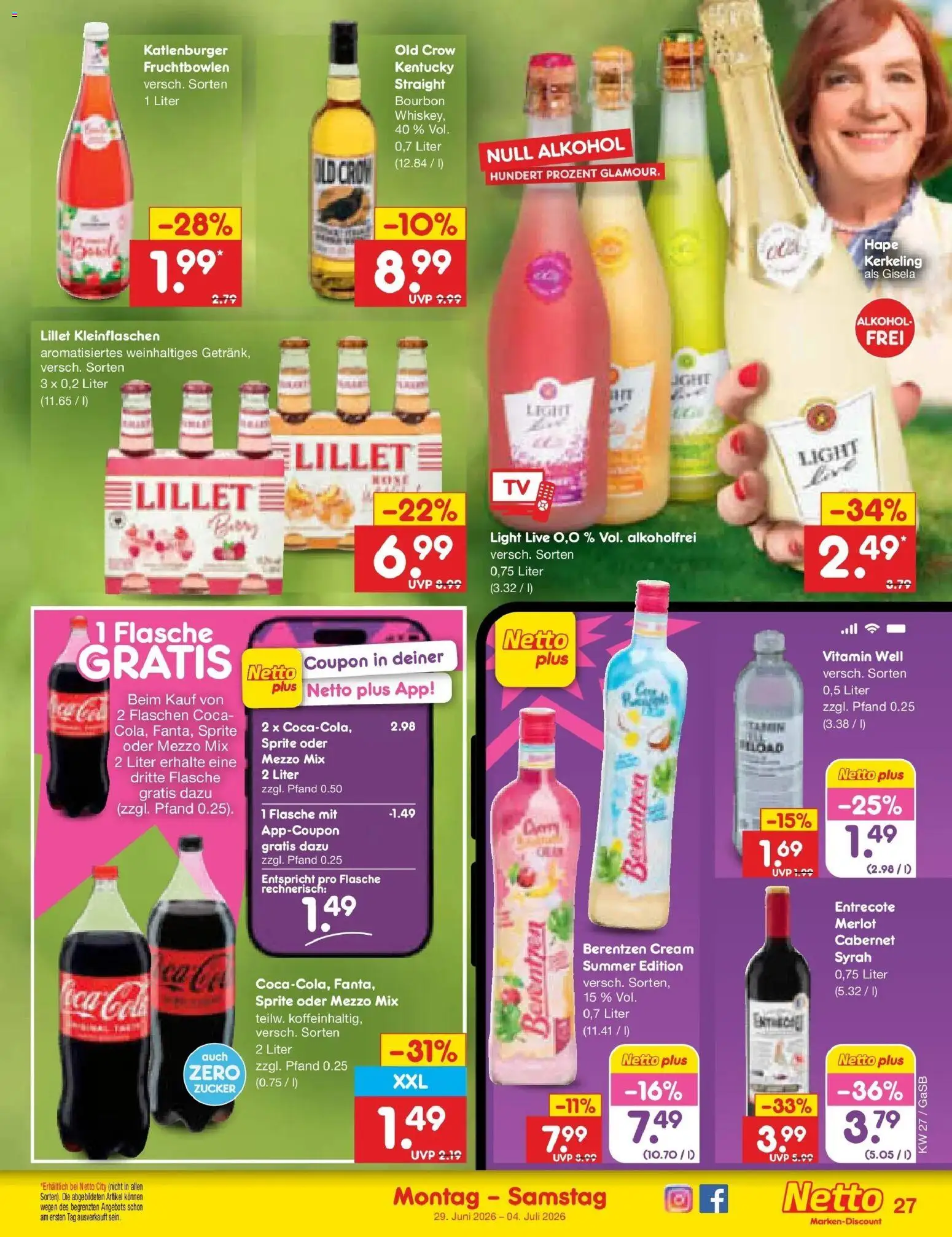 Netto Marken-Discount Prospekt Bremen-Lesum – gültig ab 28.06.2026 | Seite: 39 | Produkte: Mezzo mix, Merlot, Zucker, Bourbon