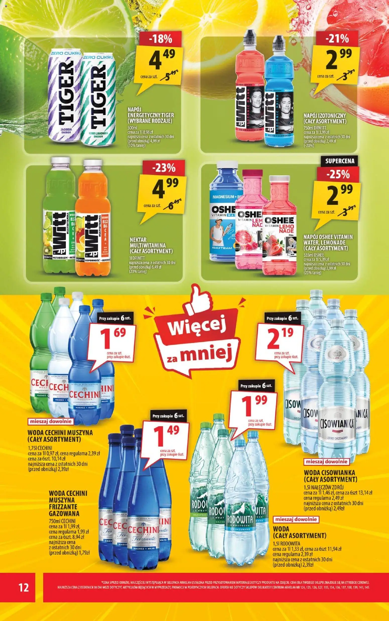 Arhelan gazetka od 25.09.2026 | Strona: 12 | Produkty: Limonka, Cechini muszyna, Kiwi, Woda