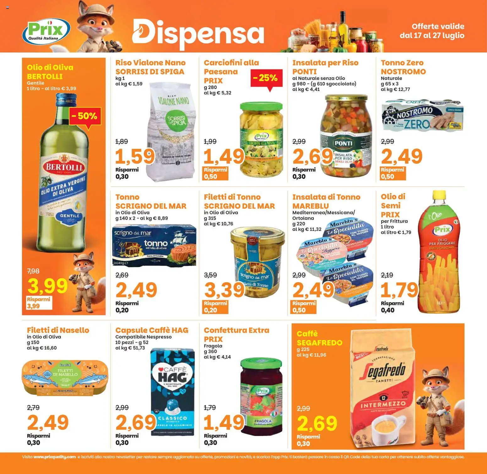 Volantino Prix del 17/07/2026 | Pagina: 16 | Prodotti: Caffè, Riso, Tonno, Olio di Oliva