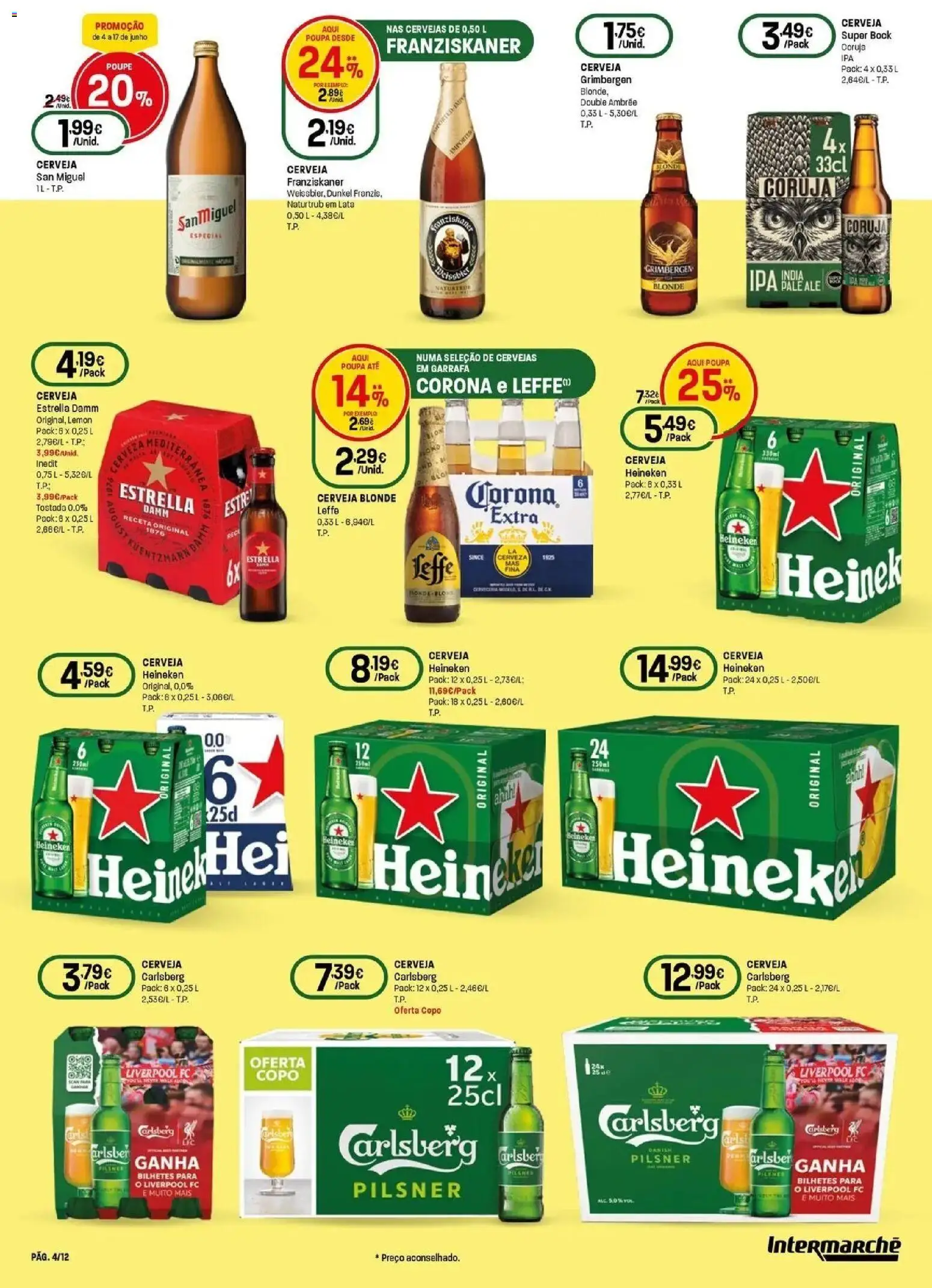 Intermarché O melhor mundial serve-se em casa │ válido de 04.06.2026 | Página: 4 | Produtos: Super bock, Cerveja