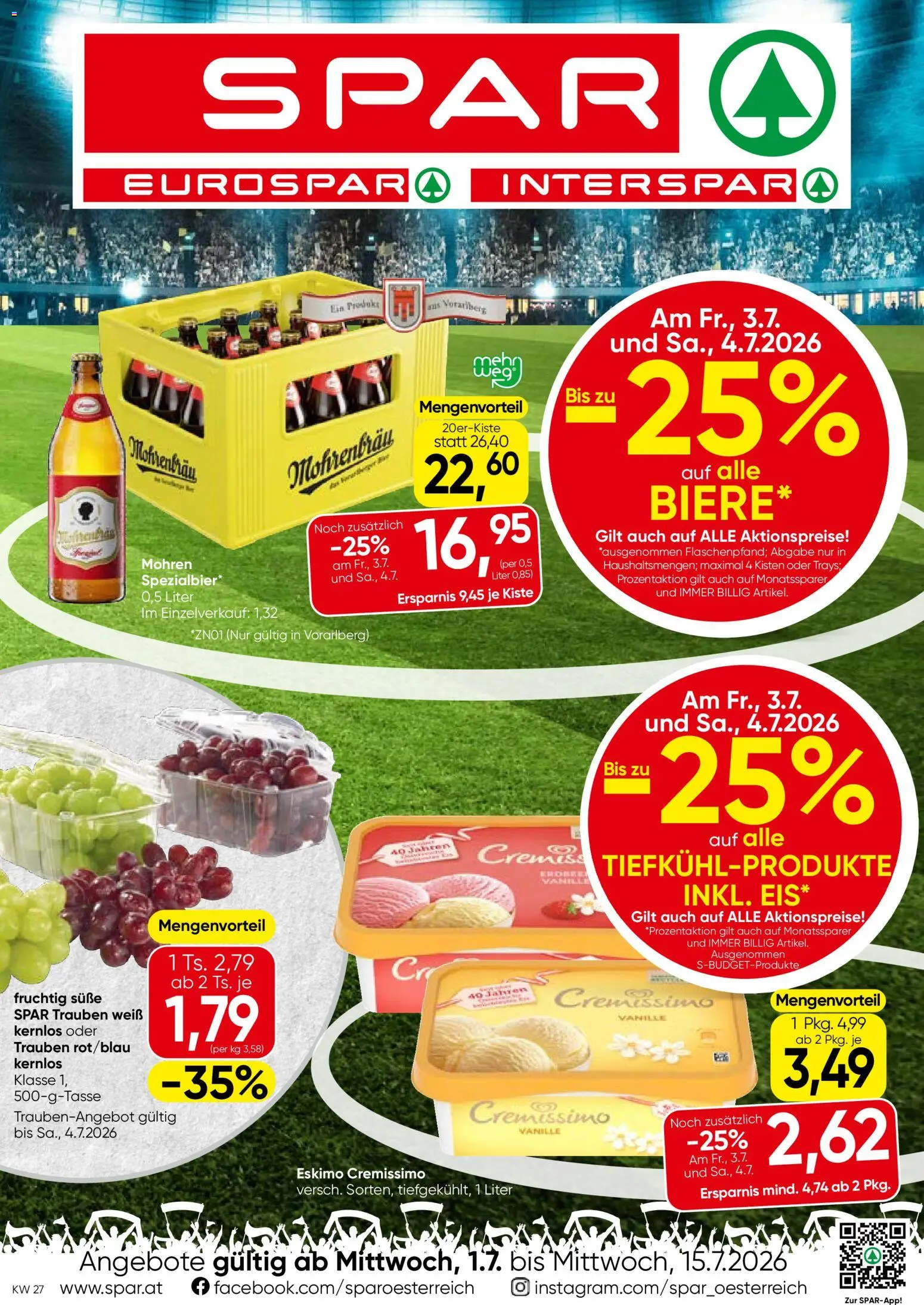 Spar Flugblatt - Vorarlberg gültig ab 01.07.2026 | Seite: 1