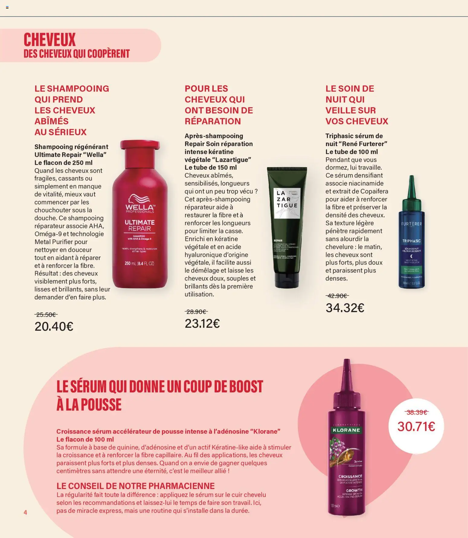{H1} | Page: 4 | Produits: Base, Serum, Mais, Shampooing