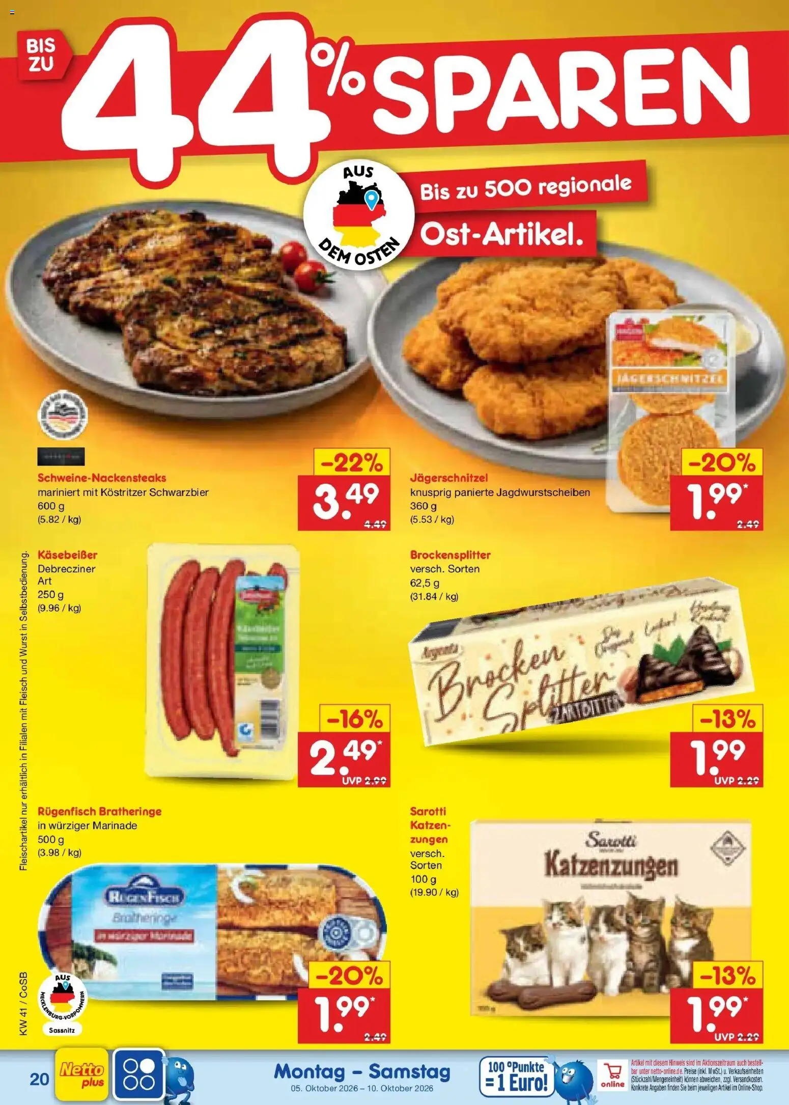 Netto Marken-Discount Prospekt Leipzig – gültig ab 05.10.2026 | Seite: 20 | Produkte: Kostritzer, Wurst, Fleisch