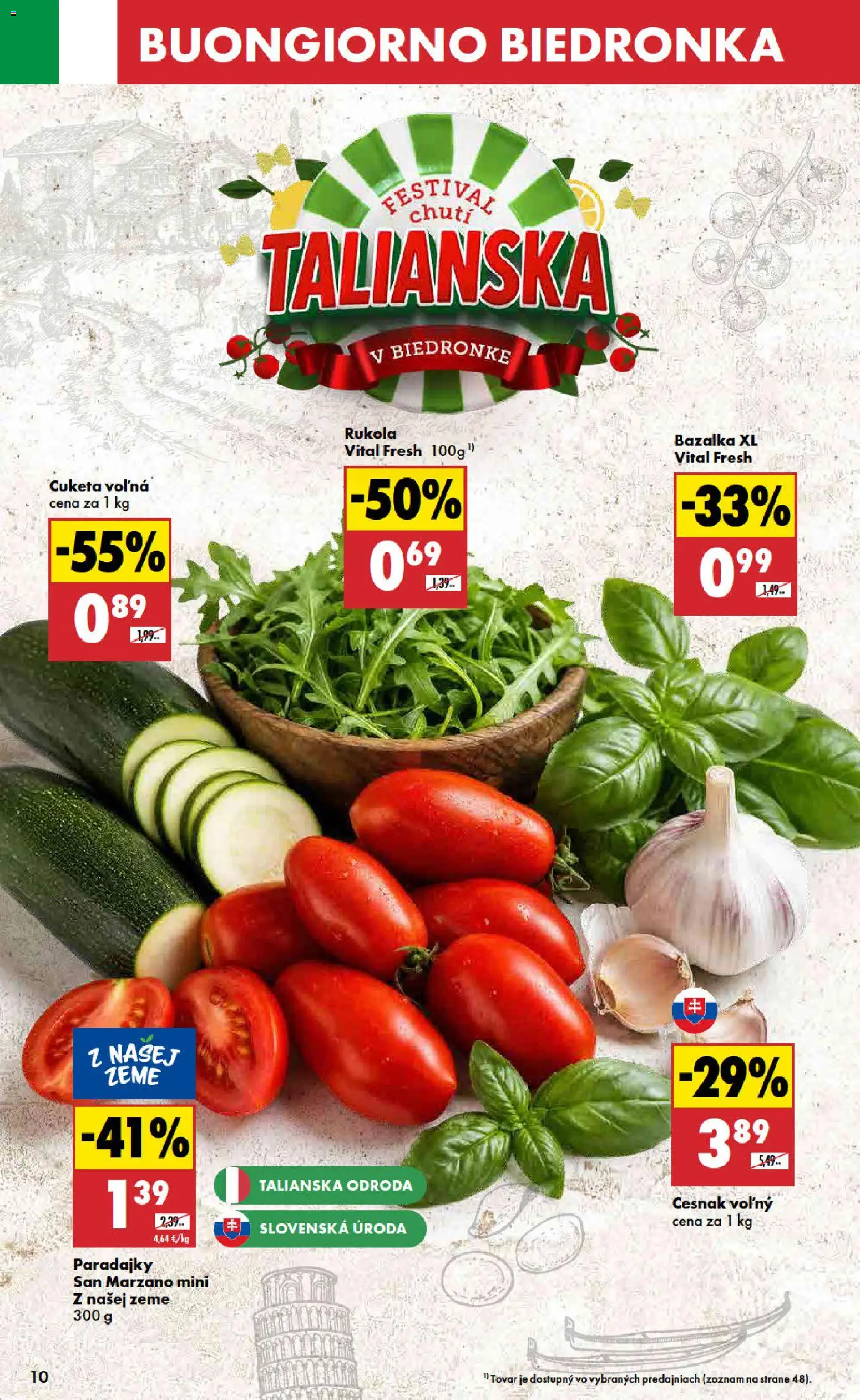 Nové Biedronka akcie – leták je platný od 23.07.2026 | Strana: 10 | Produkty: Paradajky, Cesnak, Cuketa