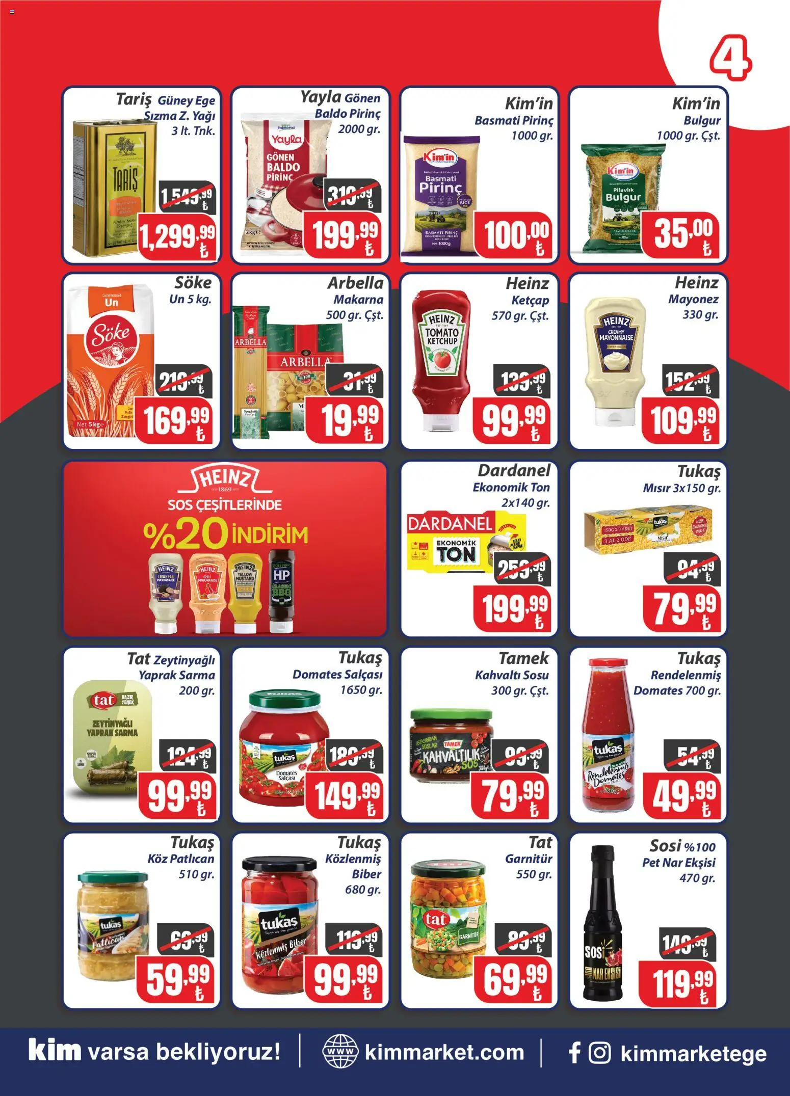 Kim Market Katalog - 20 Temmuz 2026 tarihinden itibaren geçerlidir | Sayfa: 4 | Ürünler: Domates, Makarna, Biber, Mısır
