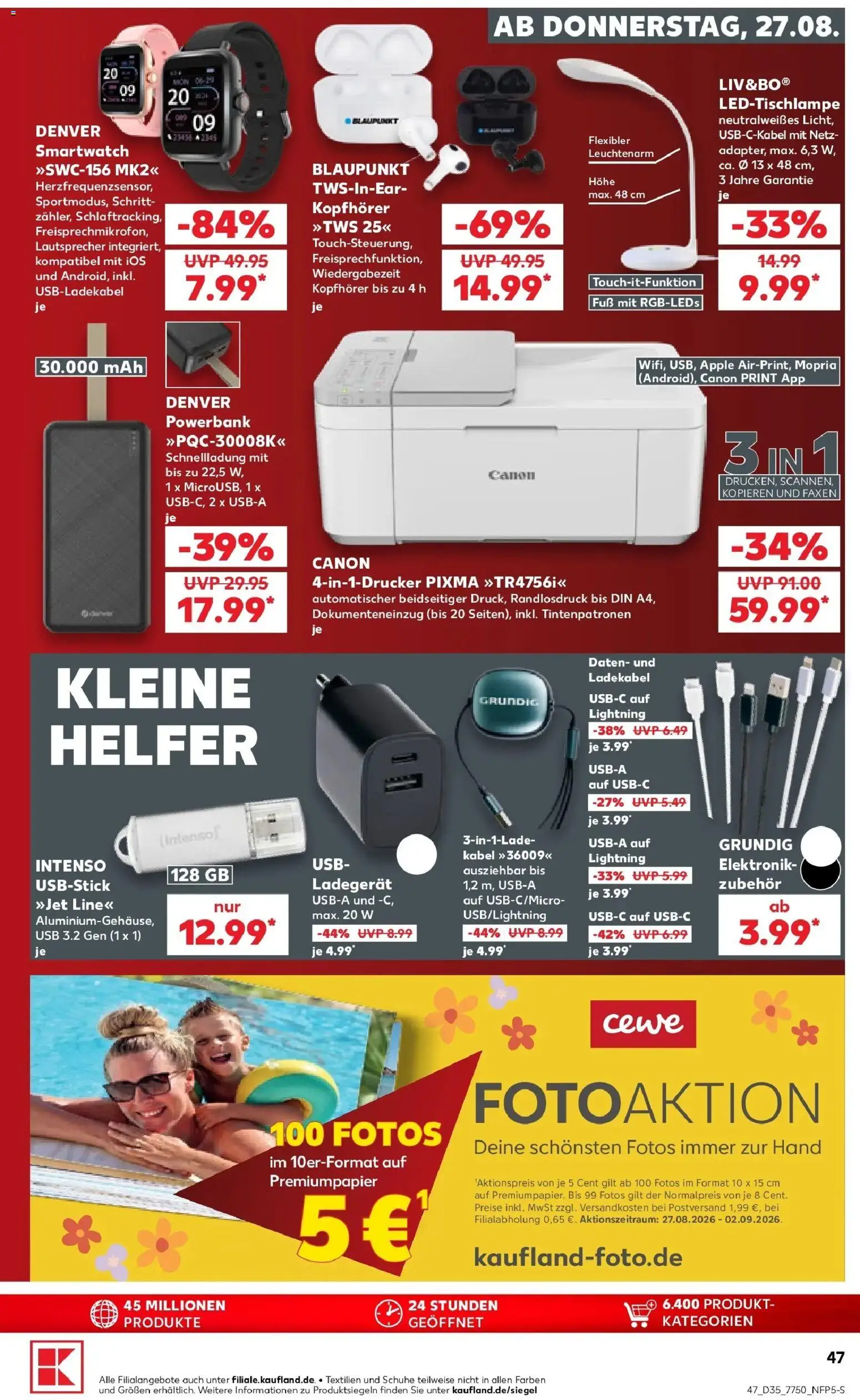 Prospekt Kaufland ab 24.08.2026 » Angebote Online zum Blättern | Seite: 58 | Produkte: Kabel, Lautsprecher, USB, Ladekabel