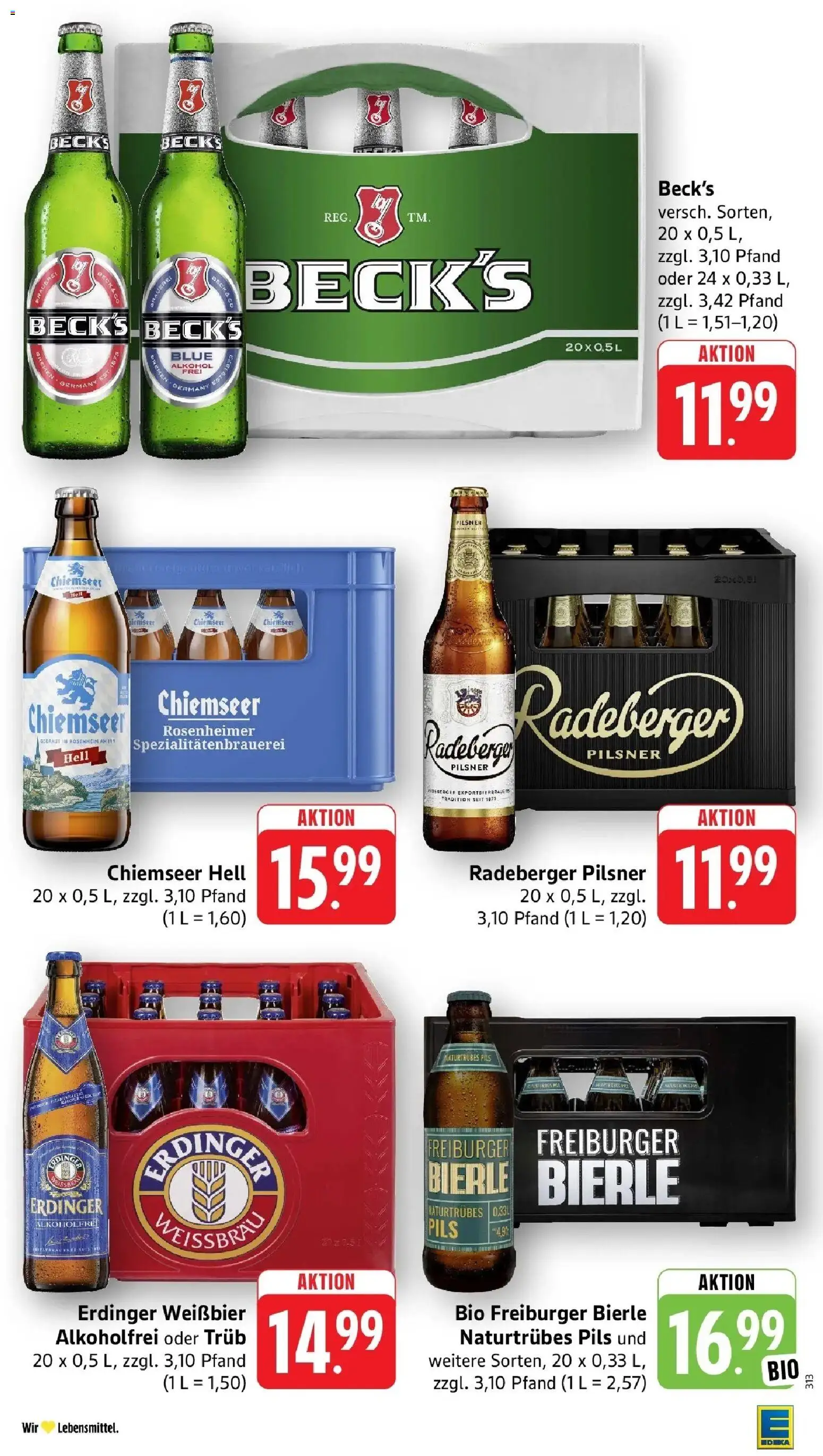 Edeka prospekt Freiburg	 – gültig ab 04.05.2026 | Seite: 45 | Produkte: Erdinger, Weißbier, Pils, Radeberger pilsner