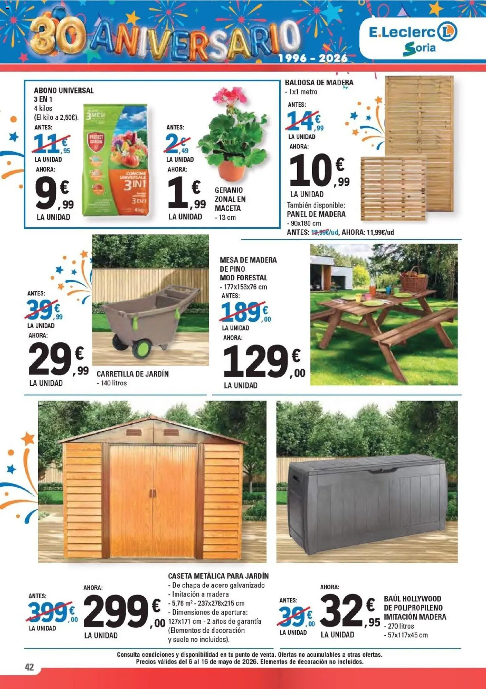 E.Leclerc Soria │ válido desde el 06.05.2026 | Página: 42 | Productos: Mesa, Maceta