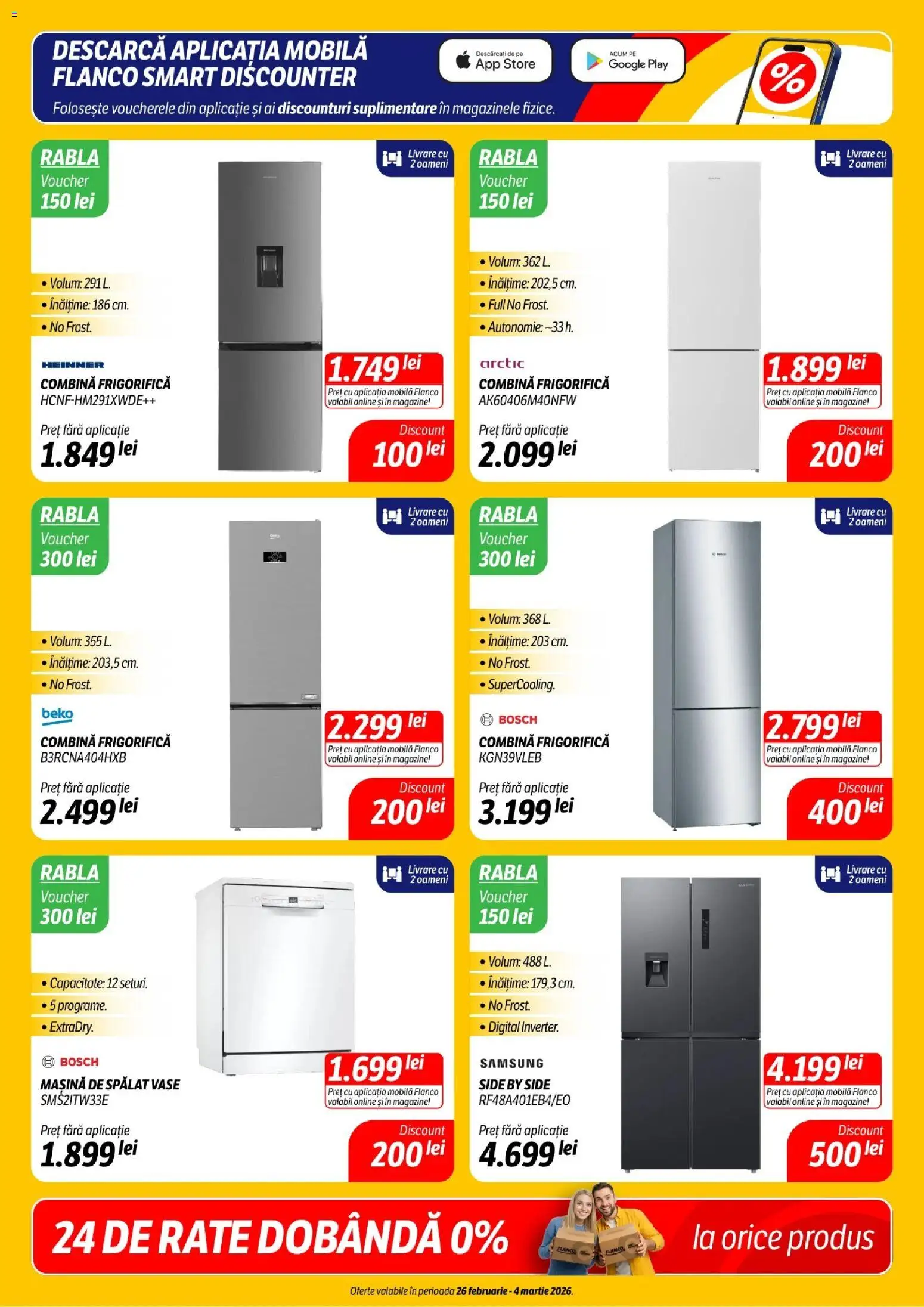 Noul catalog Flanco – valabil de la 26.02.2026 | Pagină: 7 | Produse: Mașină De Spălat, Mașină De Spălat Vase, Vase, Combină frigorifică