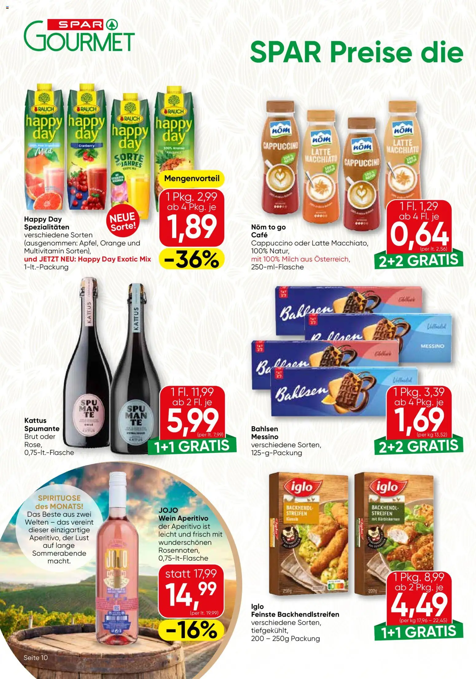 SPAR Gourmet Flugblatt gültig ab 21.05.2026 | Seite: 10 | Produkte: Milch, Wein, Papier blanc