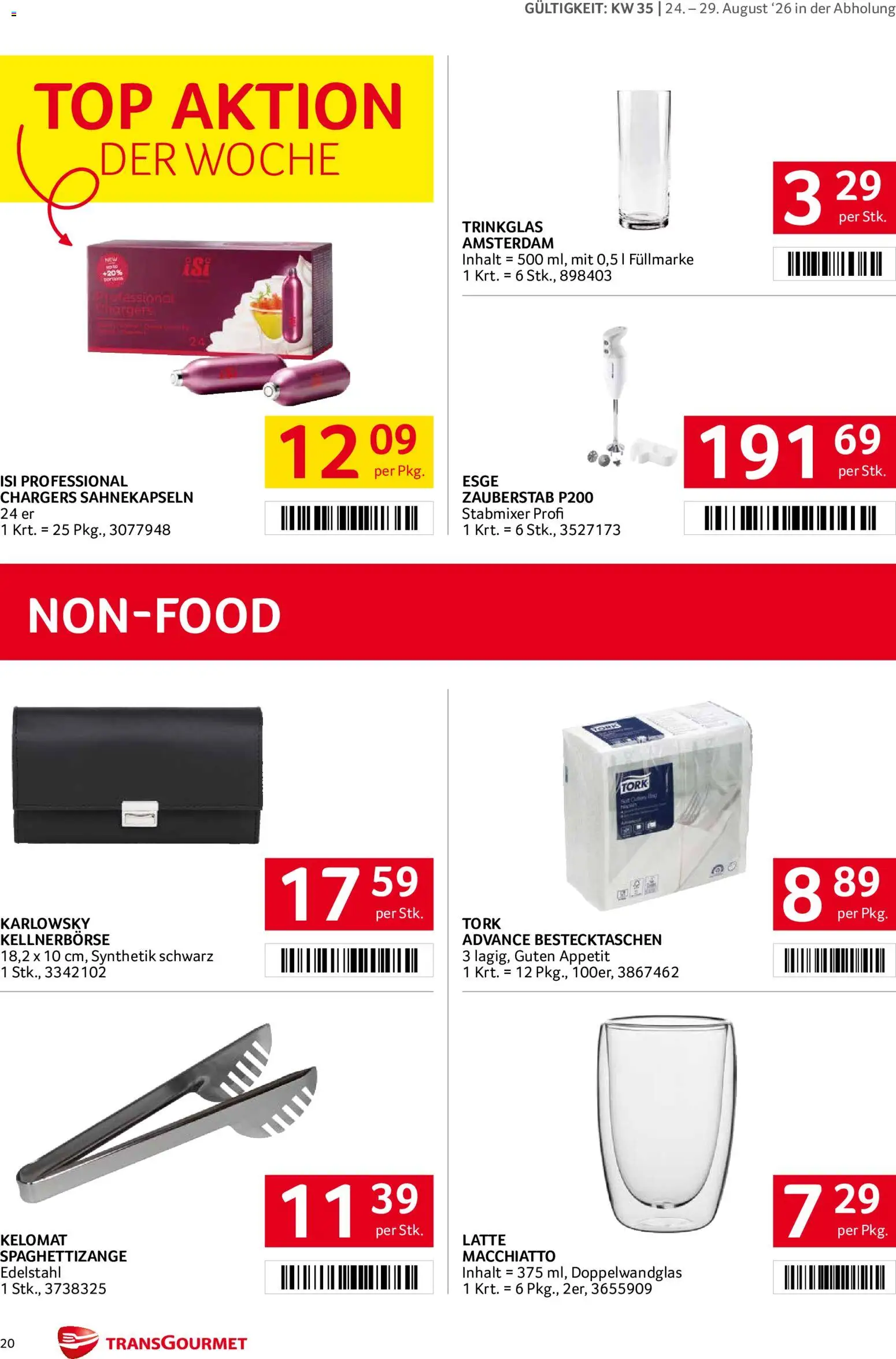 Transgourmet Flugblatt gültig ab 24.08.2026 | Seite: 20