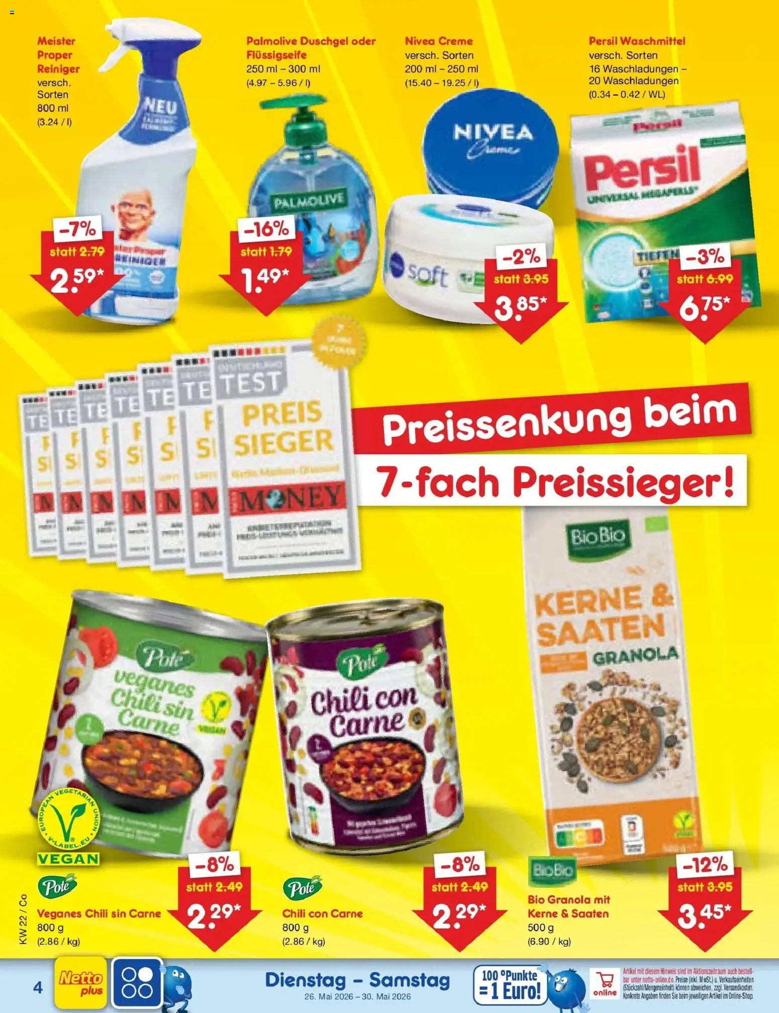 Netto Marken-Discount Prospekt Bitterfeld-Wolfen – gültig ab 26.05.2026 | Seite: 4 | Produkte: Duschgel, Waschmittel, Chili, Persil