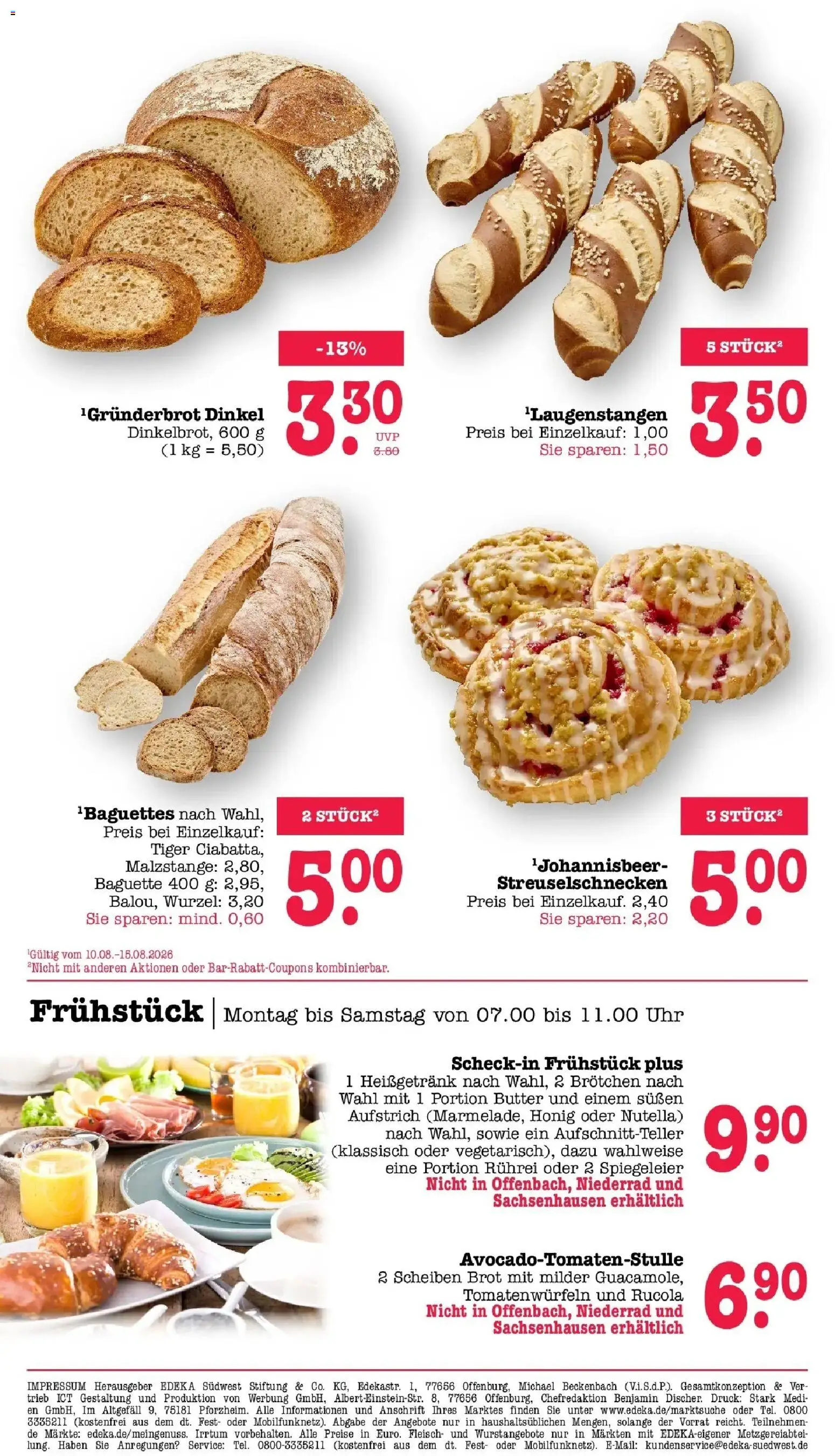 Edeka Prospekt Frankfurt Am Main (ab 10.08.2026) » Angebote Online | Seite: 12 | Produkte: Butter, Rucola, Baguette, Uhr
