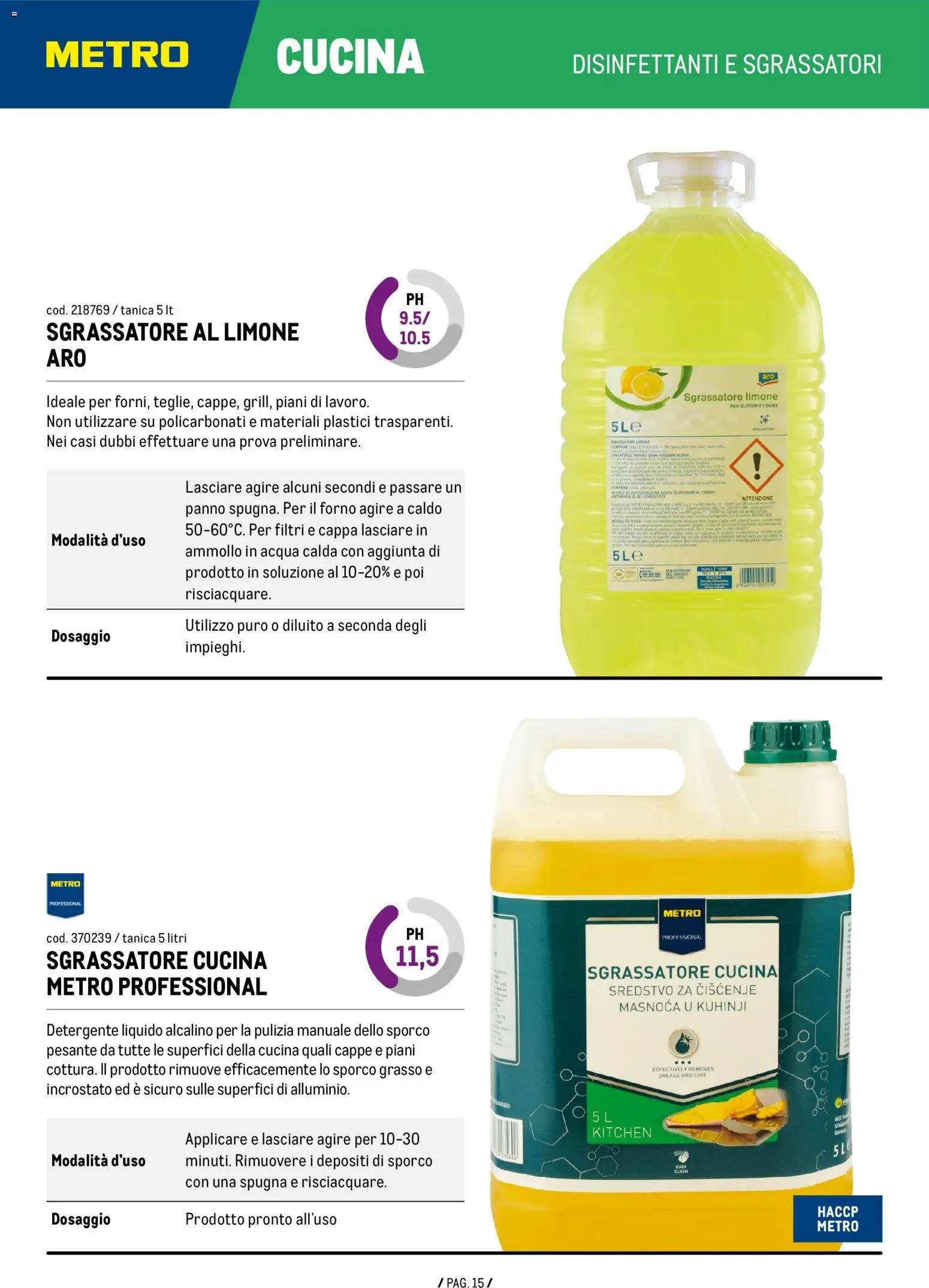 Volantino Metro del 04.06.2026 | Pagina: 15 | Prodotti: Detergente, Sgrassatore, Acqua, Il forno