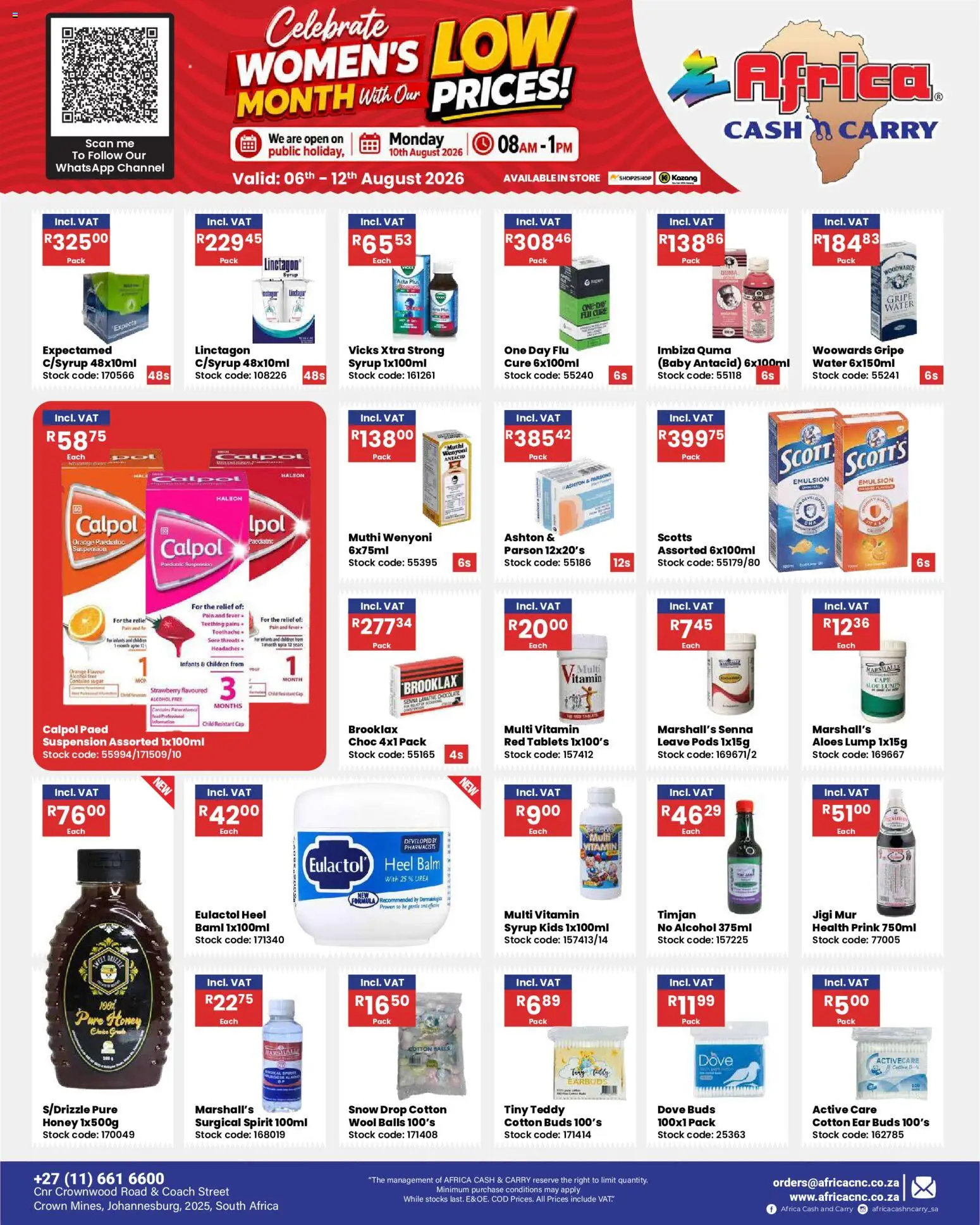 New Africa Cash & Carry catalogue – valid from 06/08/2026 | Page: 11 | Products: Heel balm, Paint, Chocolate, Stock