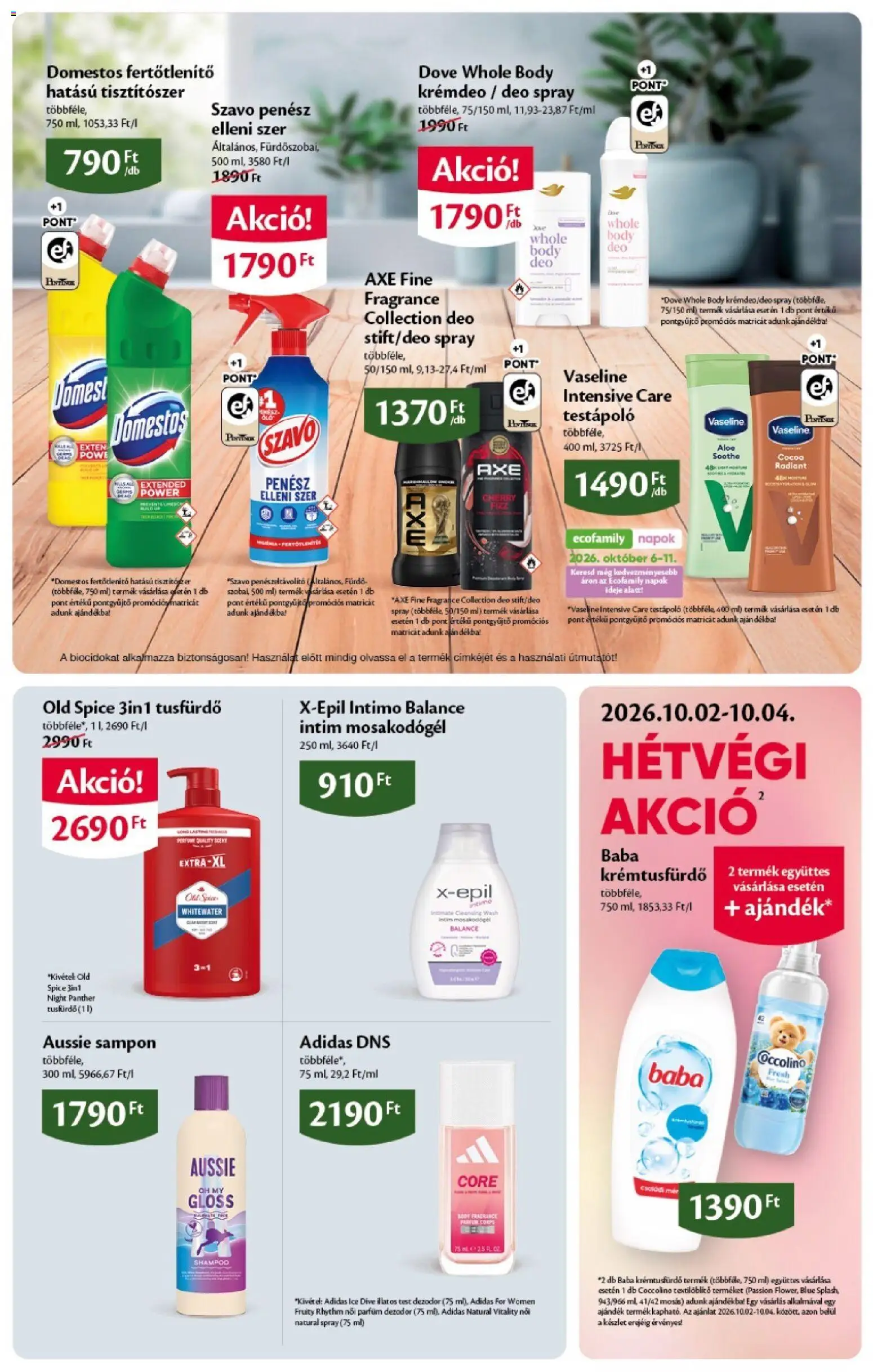 Ecofamily akciós ujság - amely érvényes a következő dátumtól: 2026.10.01. | Oldal: 17 | Termékek: Old spice, Adidas, Tisztítószer, Baba