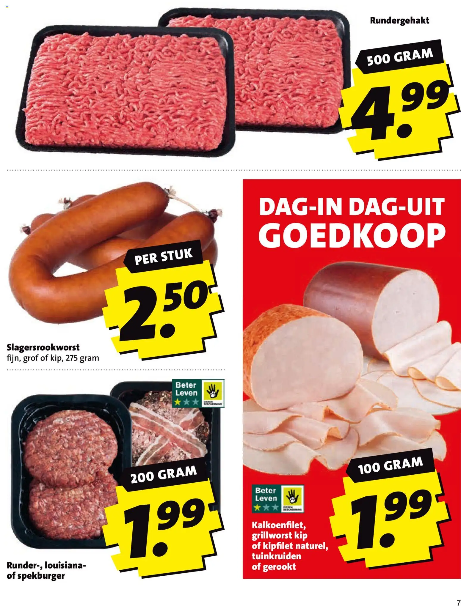 {H1} | Pagina: 7 | Producten: Rundergehakt, Kip
