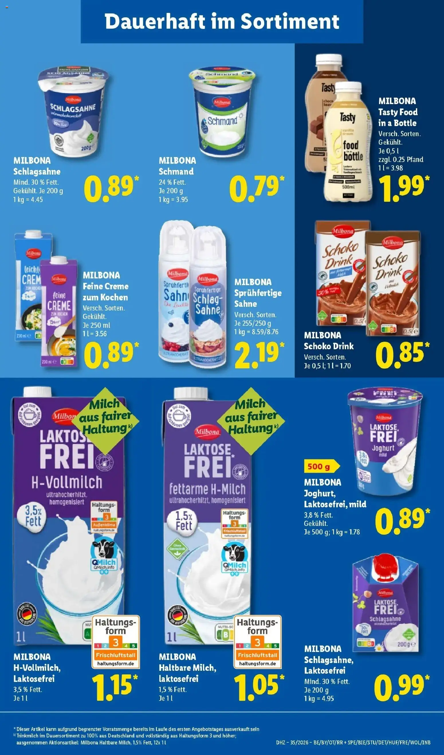 Lidl Prospekt Villingen-schwenningen (ab 24.08.2026) zum Blättern » Angebote | Seite: 17 | Produkte: Schlagsahne, Milch, Joghurt, Creme
