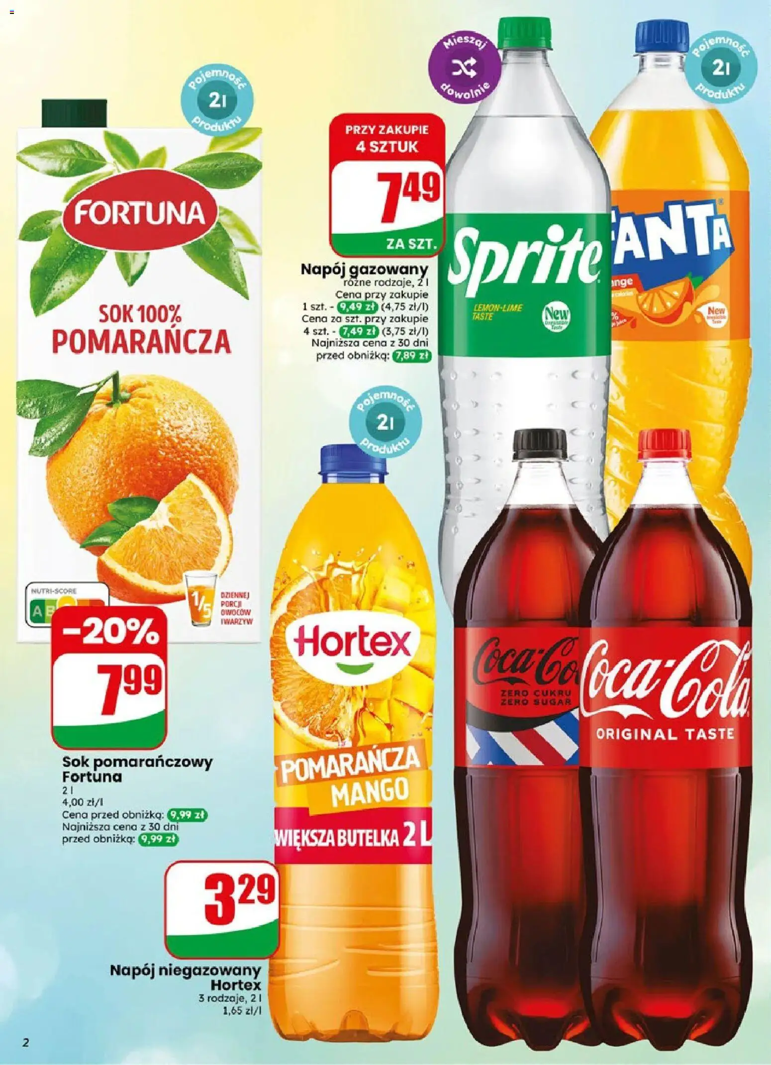 Dino gazetka od 19.08.2026 | Strona: 2 | Produkty: Mango, Sok pomarańczowy, Sprite, Sok