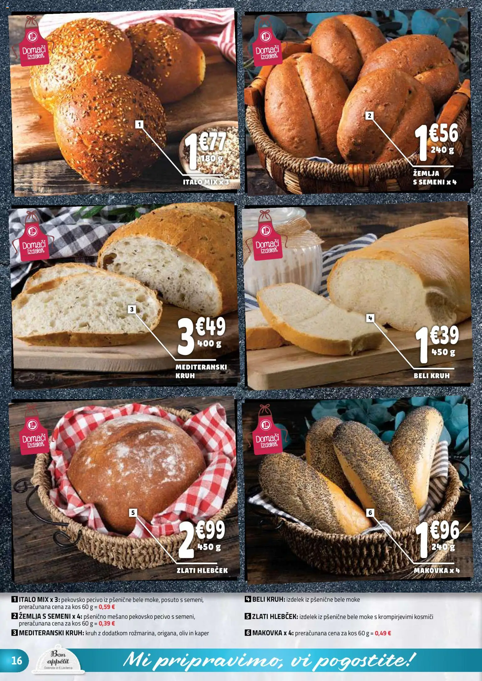 Novi E.leclerc katalog ponudbe – veljaven od 12.08.2026 | Stran: 16 | Izdelki: Žemlja, Kos, Kruh, Kosmici