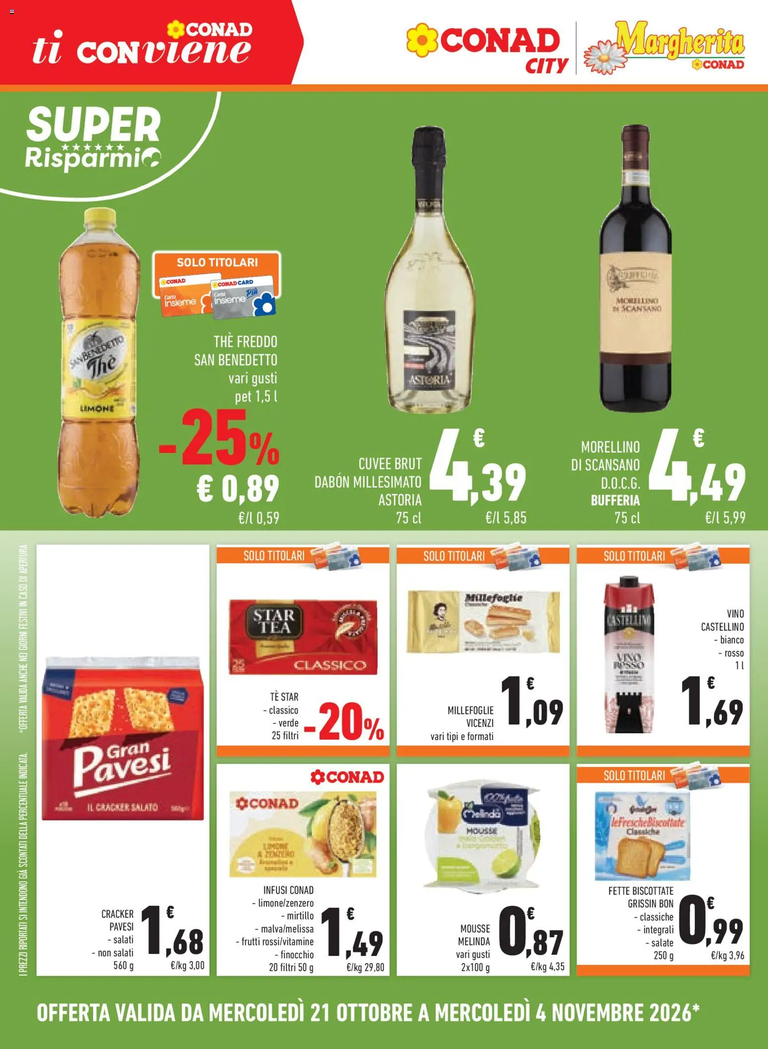 Volantino Conad del 21/10/2026 | Pagina: 16 | Prodotti: Tè, Limone, The, Fette biscottate