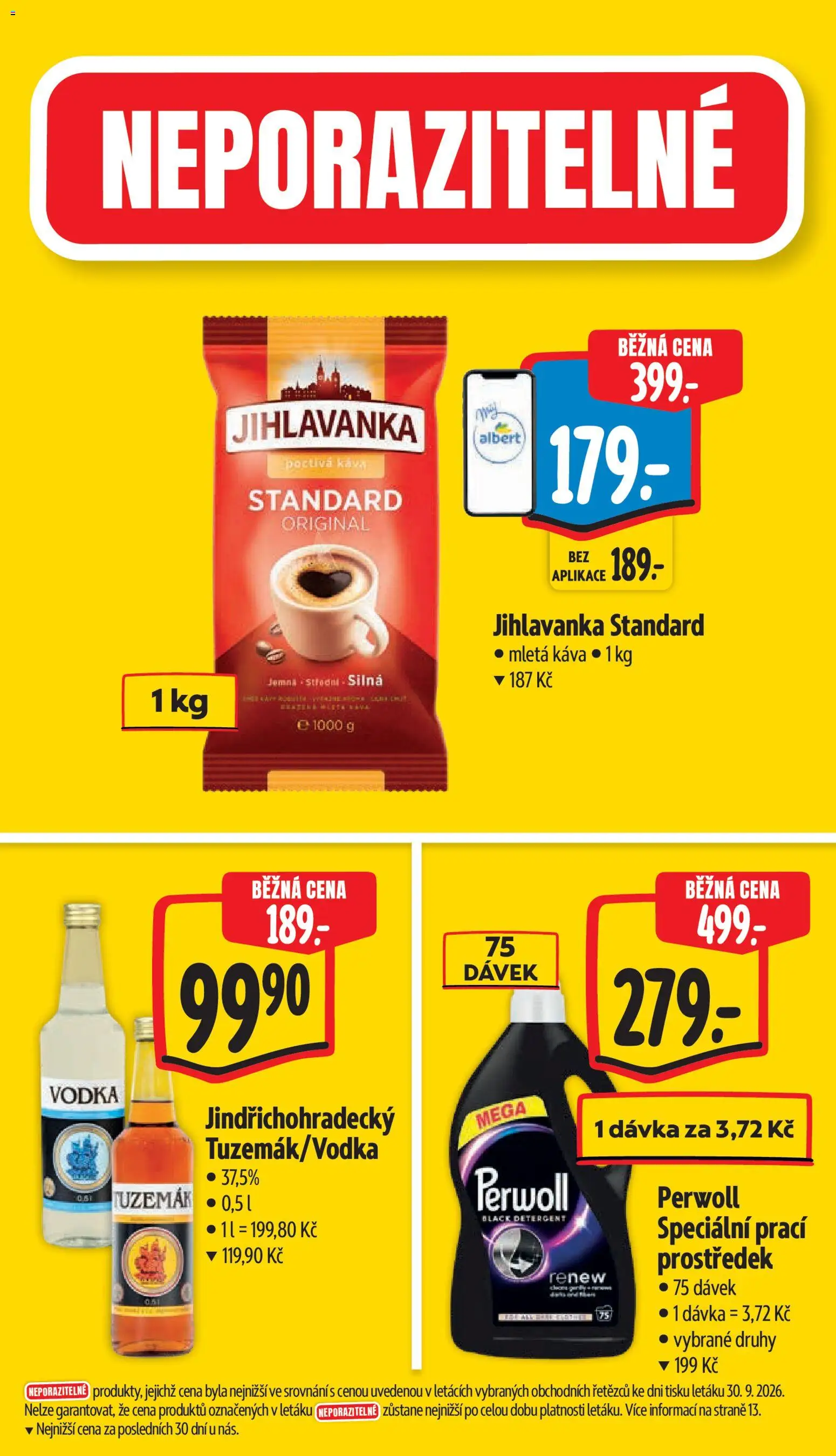 Albert leták - Hypermarket - Znojmo od 07.10.2026 | Strana: 5 | Produkty: Prací prostředek, Káva, Káva Standard, Perwoll