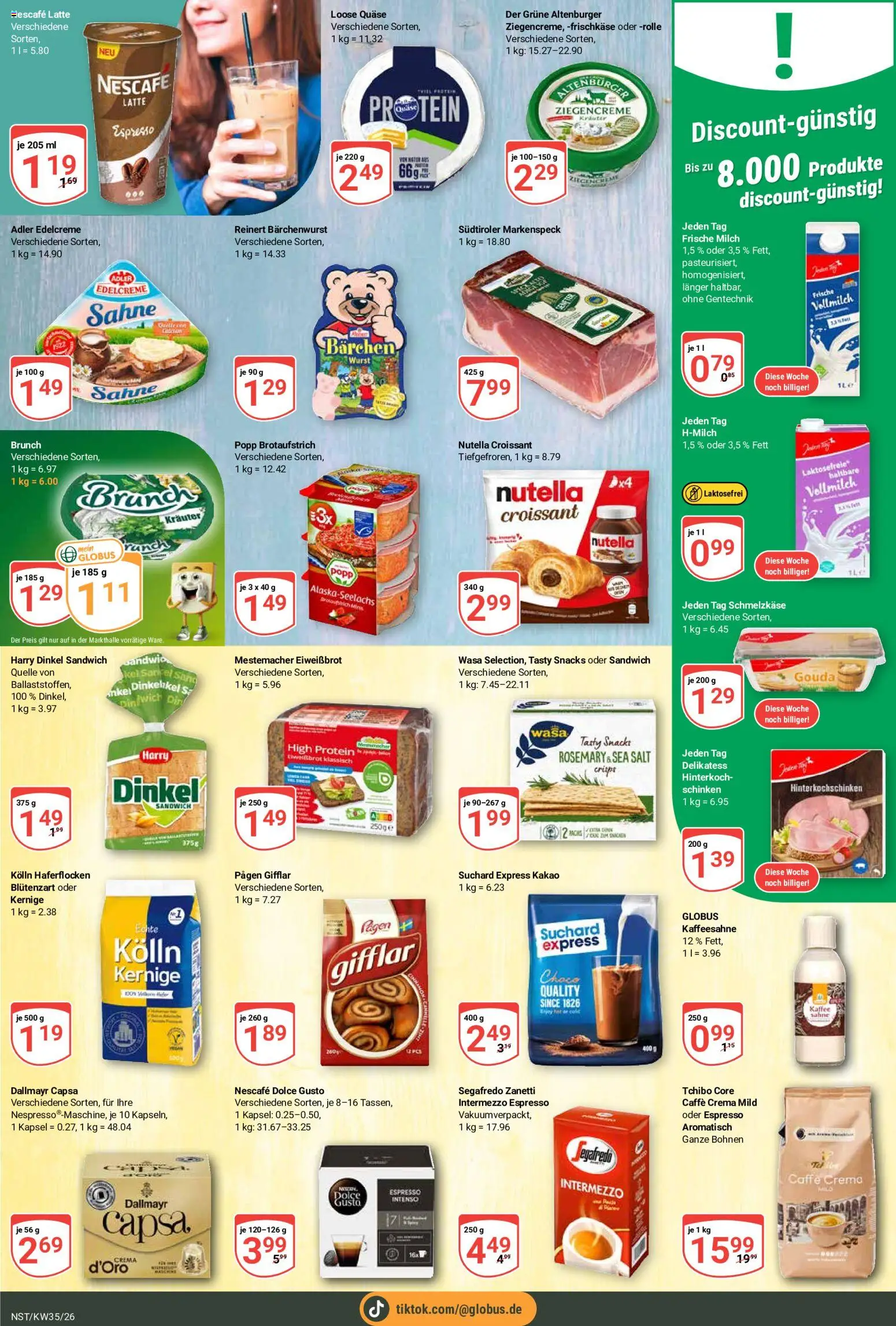 Globus Prospekt Neustadt a.d. Weinstraße – gültig ab 24.08.2026 | Seite: 15 | Produkte: Nescafe, Milch, Croissant, Sahne