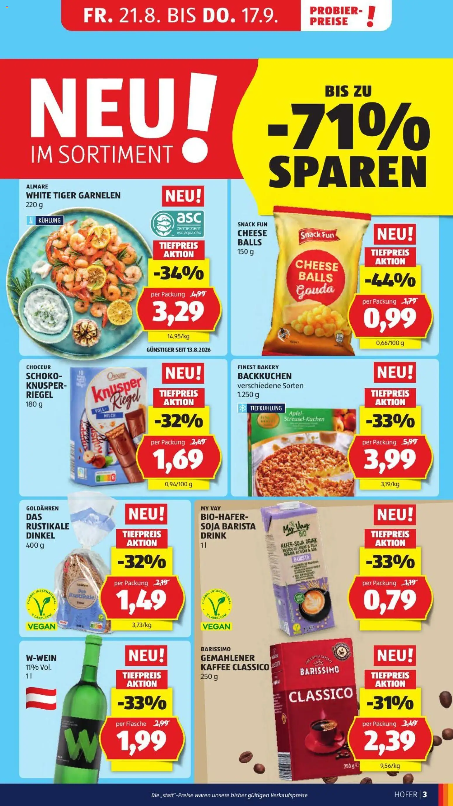 Hofer Flugblatt gültig ab 28.08.2026 | Seite: 5 | Produkte: Milch, Kaffee, Äpfel