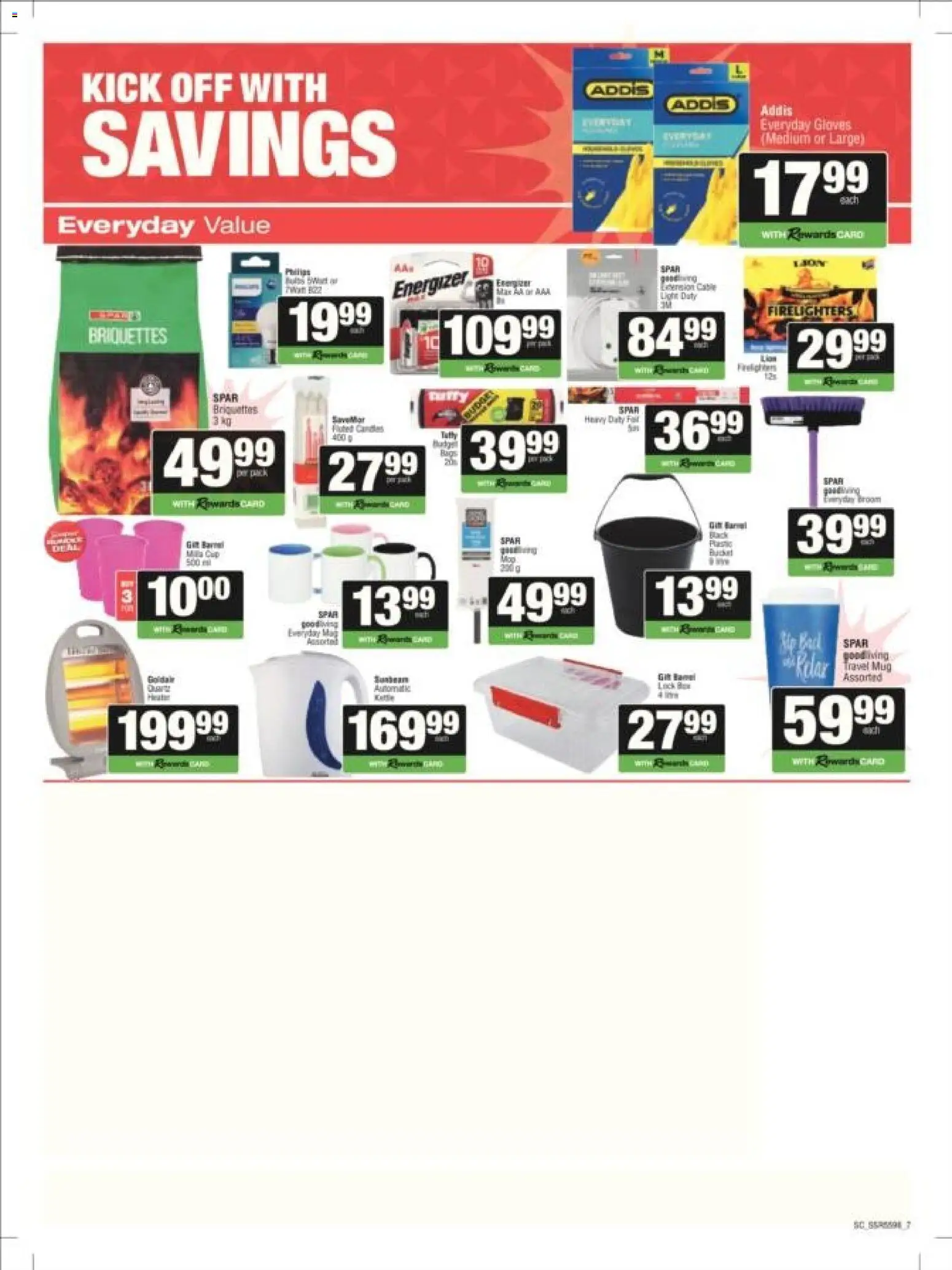 New Spar catalogue – valid from 08.06.2026 | Page: 7 | Products: Gloves, Broom, Light, Mug