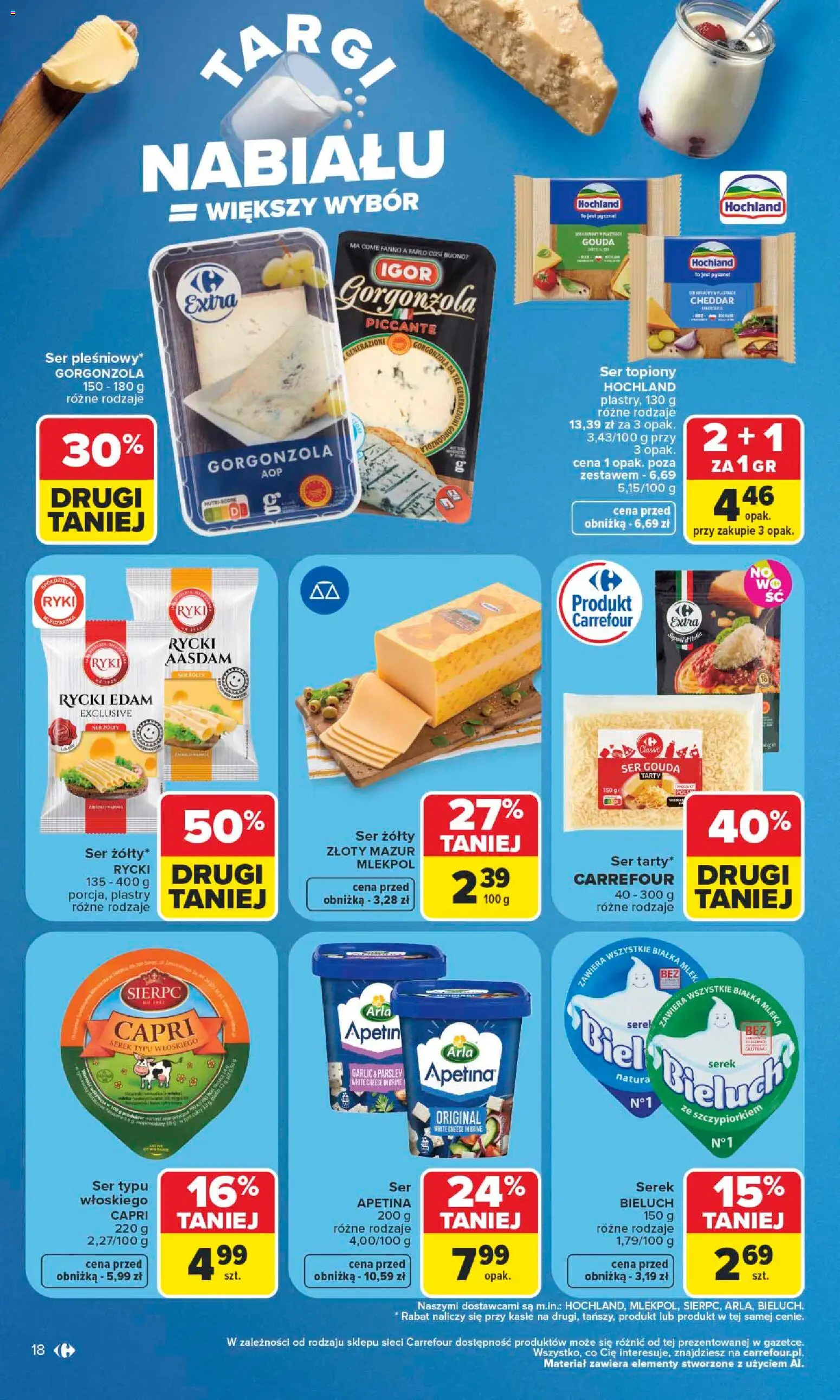 Carrefour gazetka od 06.07.2026 | Strona: 18 | Produkty: Ser topiony, Ser, Cheddar, Ser gouda