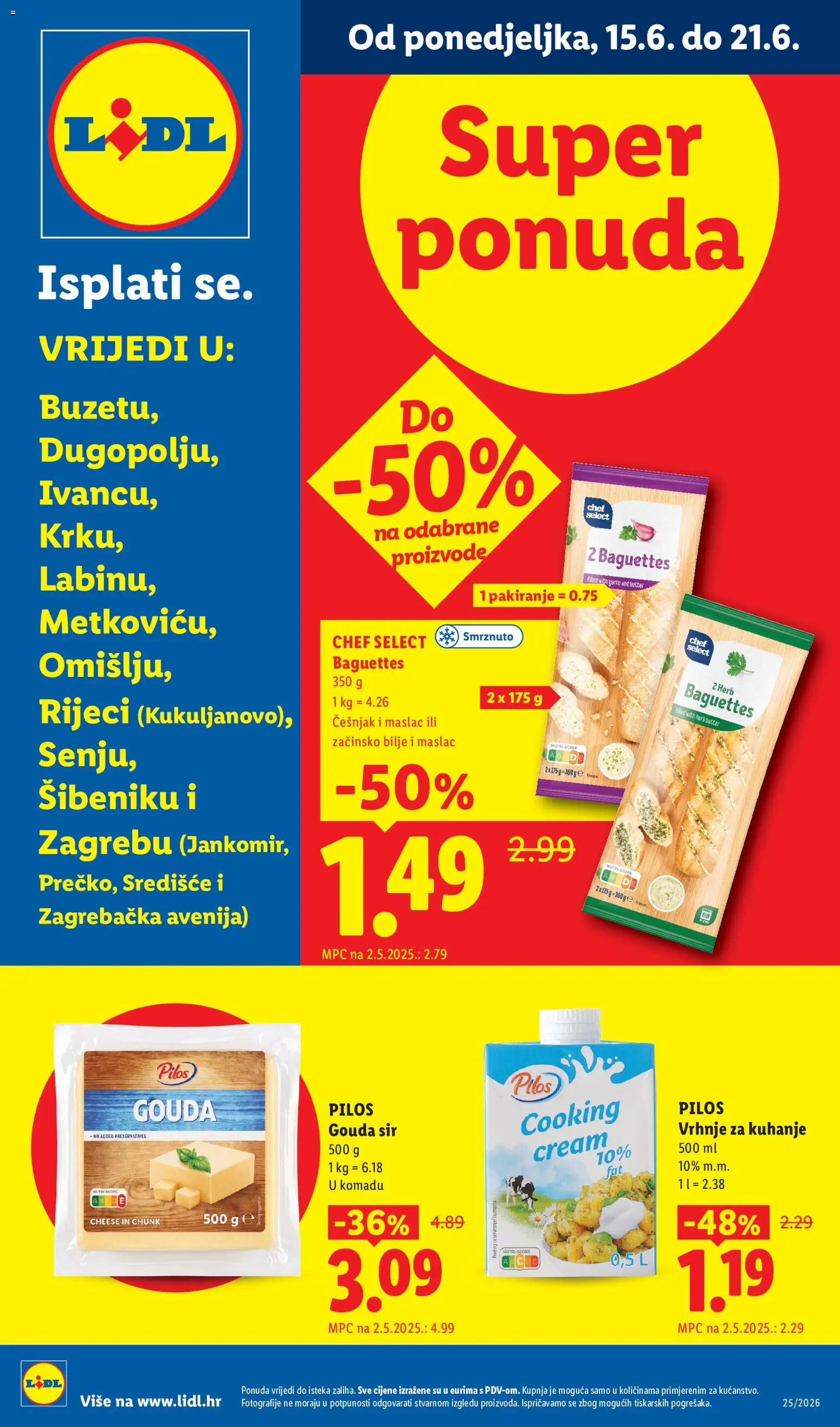 Lidl katalog | vrijedi od 15.06.2026 | Stranica: 1 | Proizvodi: Med, Vrhnje za kuhanje, Maslac, Češnjak