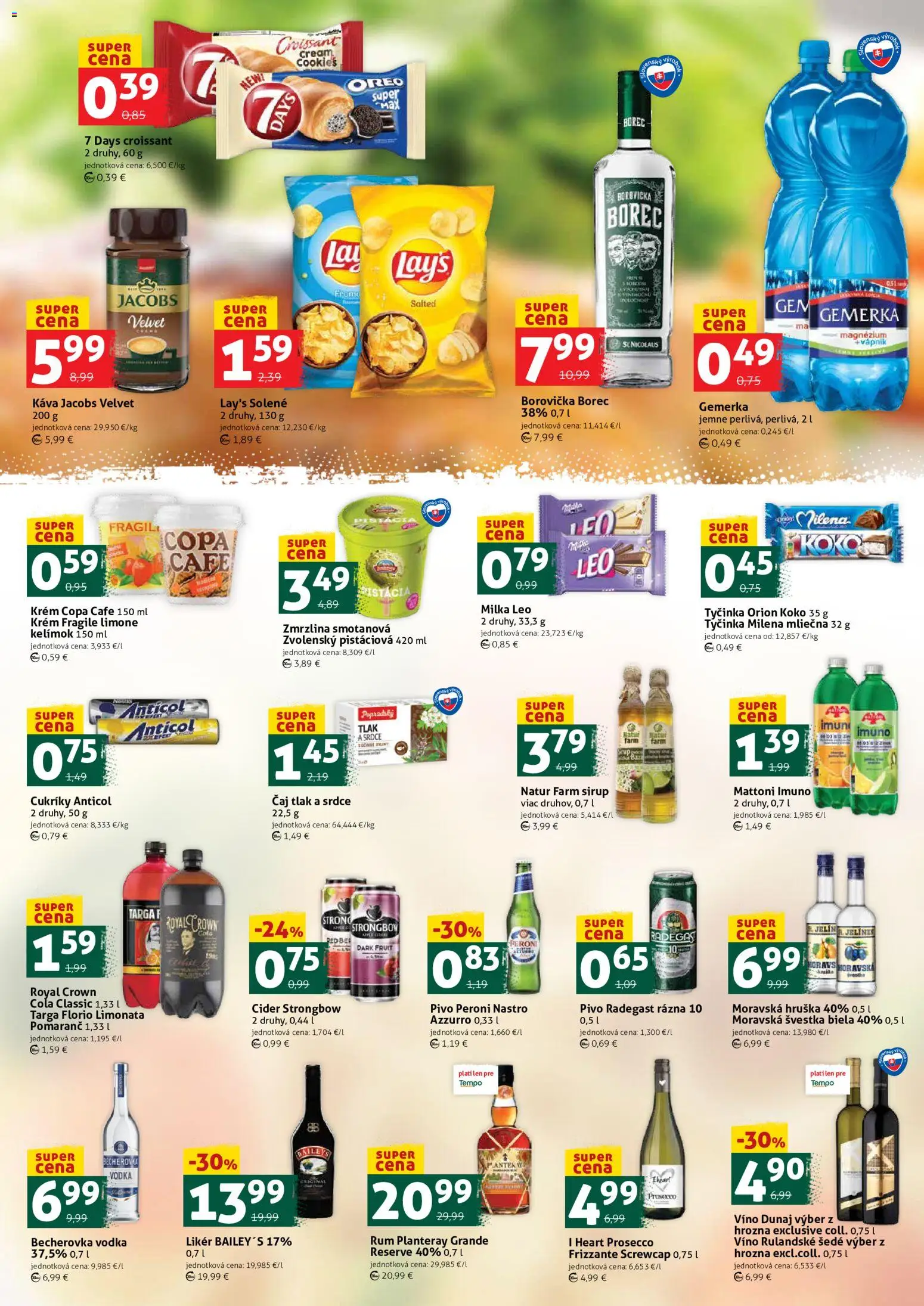 Nové COOP Jednota akcie – leták je platný od 31.07.2026 | Strana: 3 | Produkty: Pivo, Prosecco, Radegast, Baileys