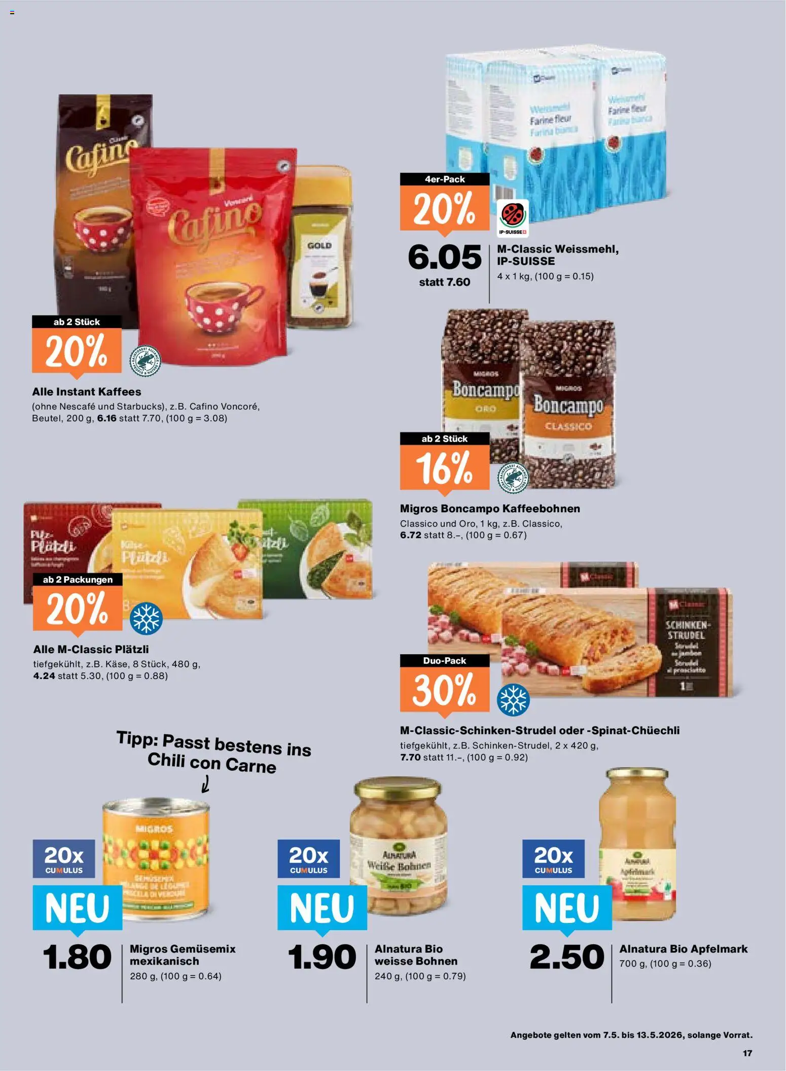 Migros aktionen – gültig ab 07.05.2026 | Seite: 17 | Produkte: Schinken, Chili, Apple