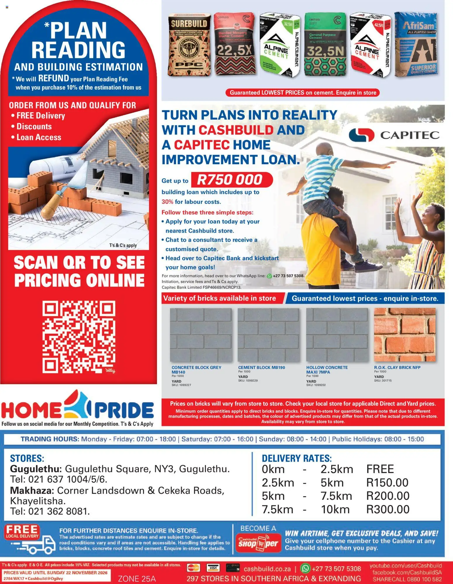 New Cashbuild catalogue – valid from 19/10/2026 | Page: 4 | Products: Dates, Cement, Clay